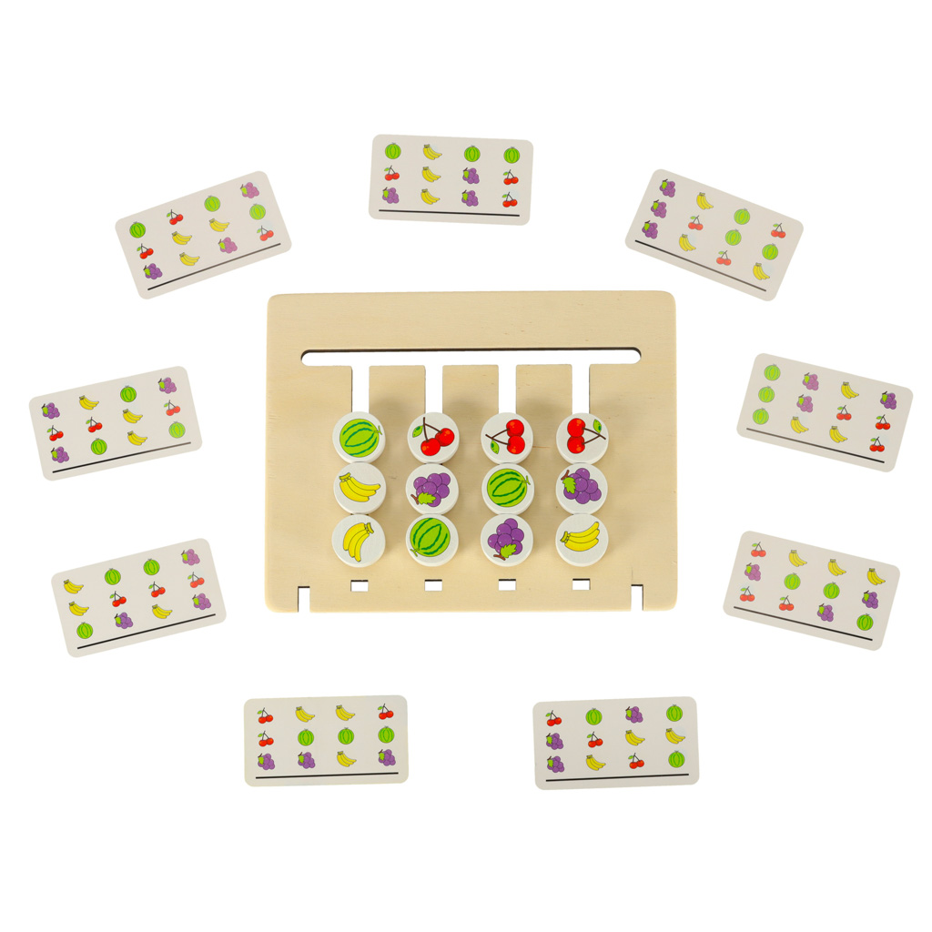 Montessori medinis lavinamasis žaislas su vaisių spalvomis