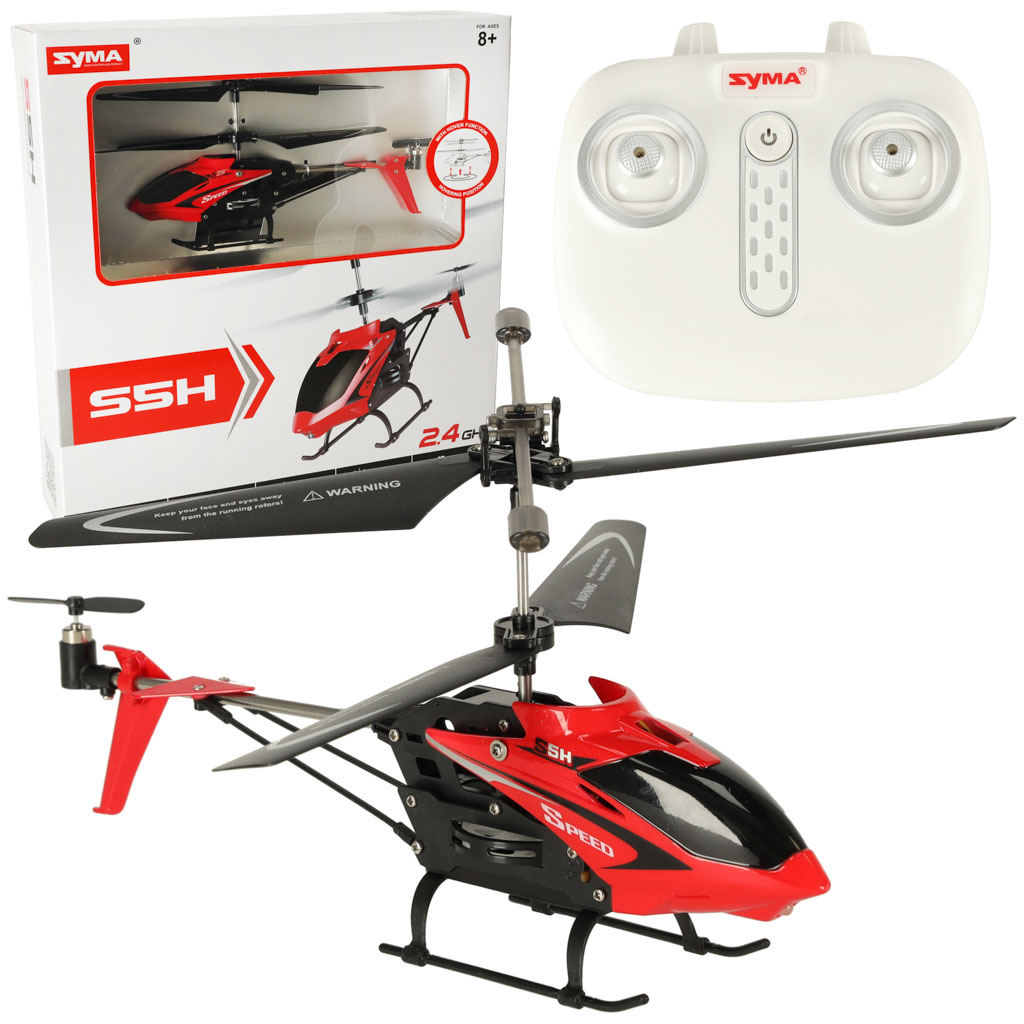 Radijo bangomis valdomas sraigtasparnis SYMA S5H 2.4GHZ, raudonas, 8 m.+