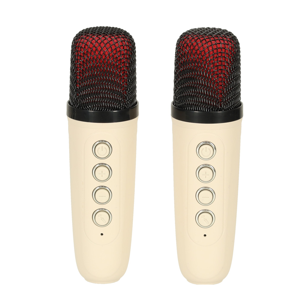 Bluetooth garsiakalbis su mikrofonais f1, 10 w, kreminės spalvos