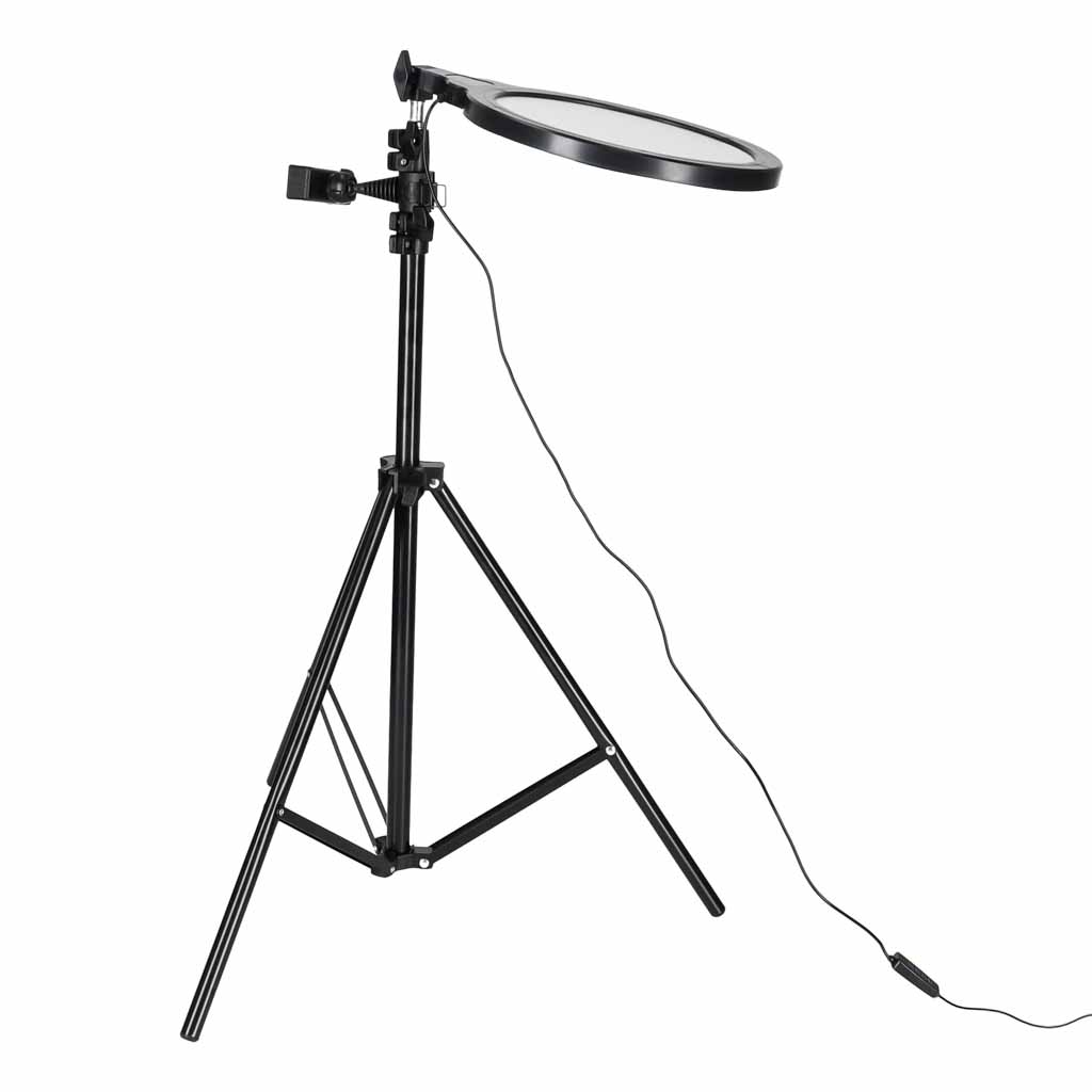 Žiedinė LED lempa, reguliuojama, USB maitinama, juoda, Ø 26 cm 3