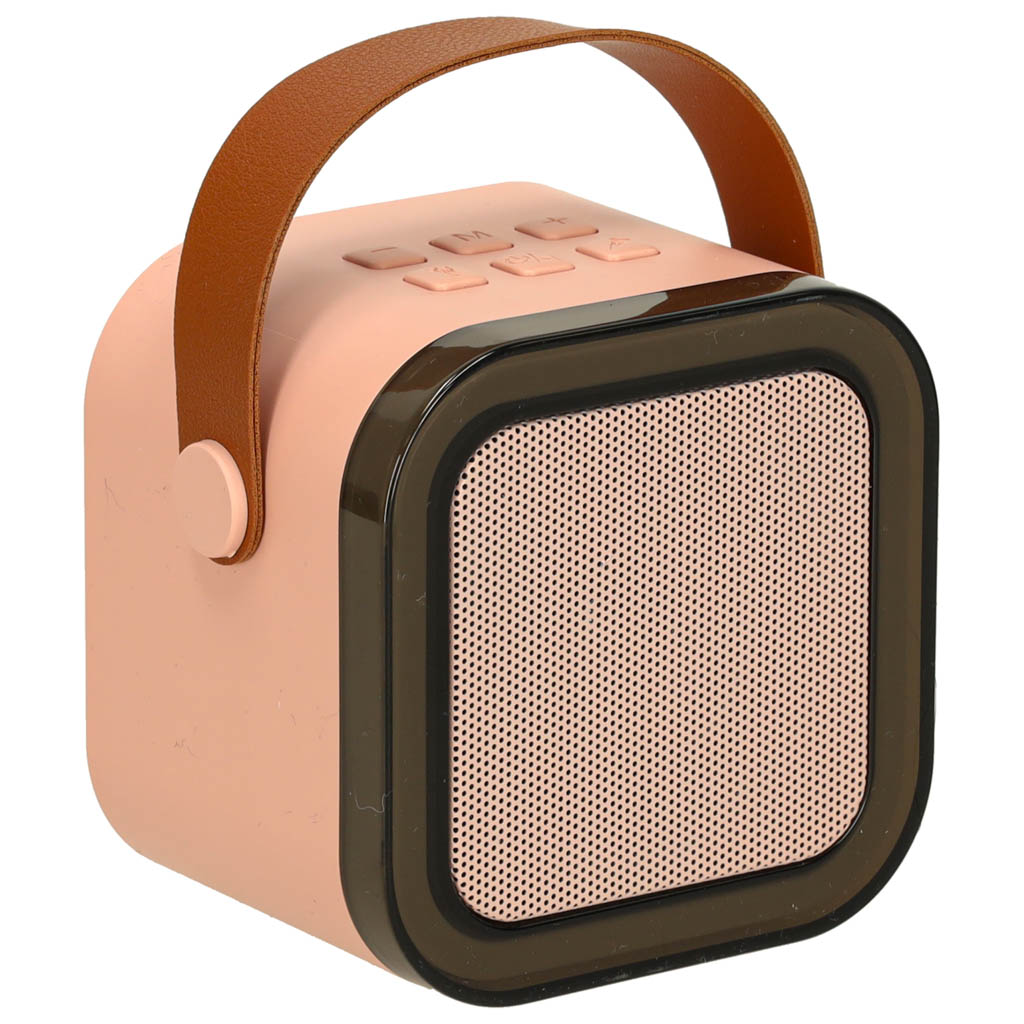Karaokės rinkinys 2 mikrofonai + nešiojamas garsiakalbis bluetooth usb led rožinis