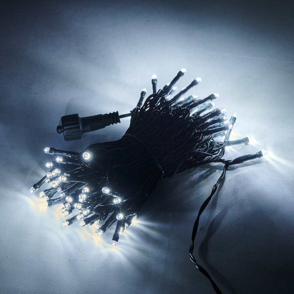 Led žibintai šviesos girlianda 10m 100led šaltai balta