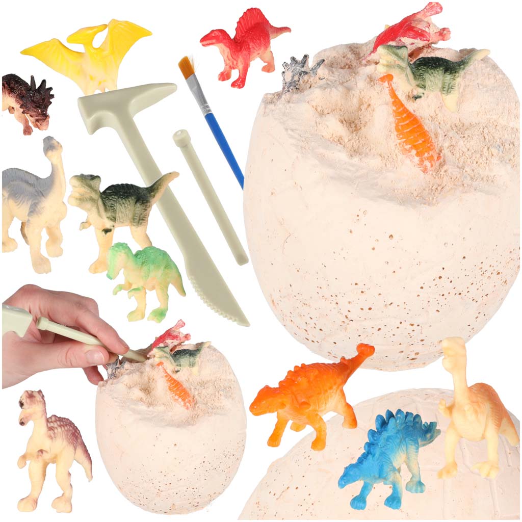Dinozaurų kasinėjimo rinkinys didelis kiaušinis 12 vnt.