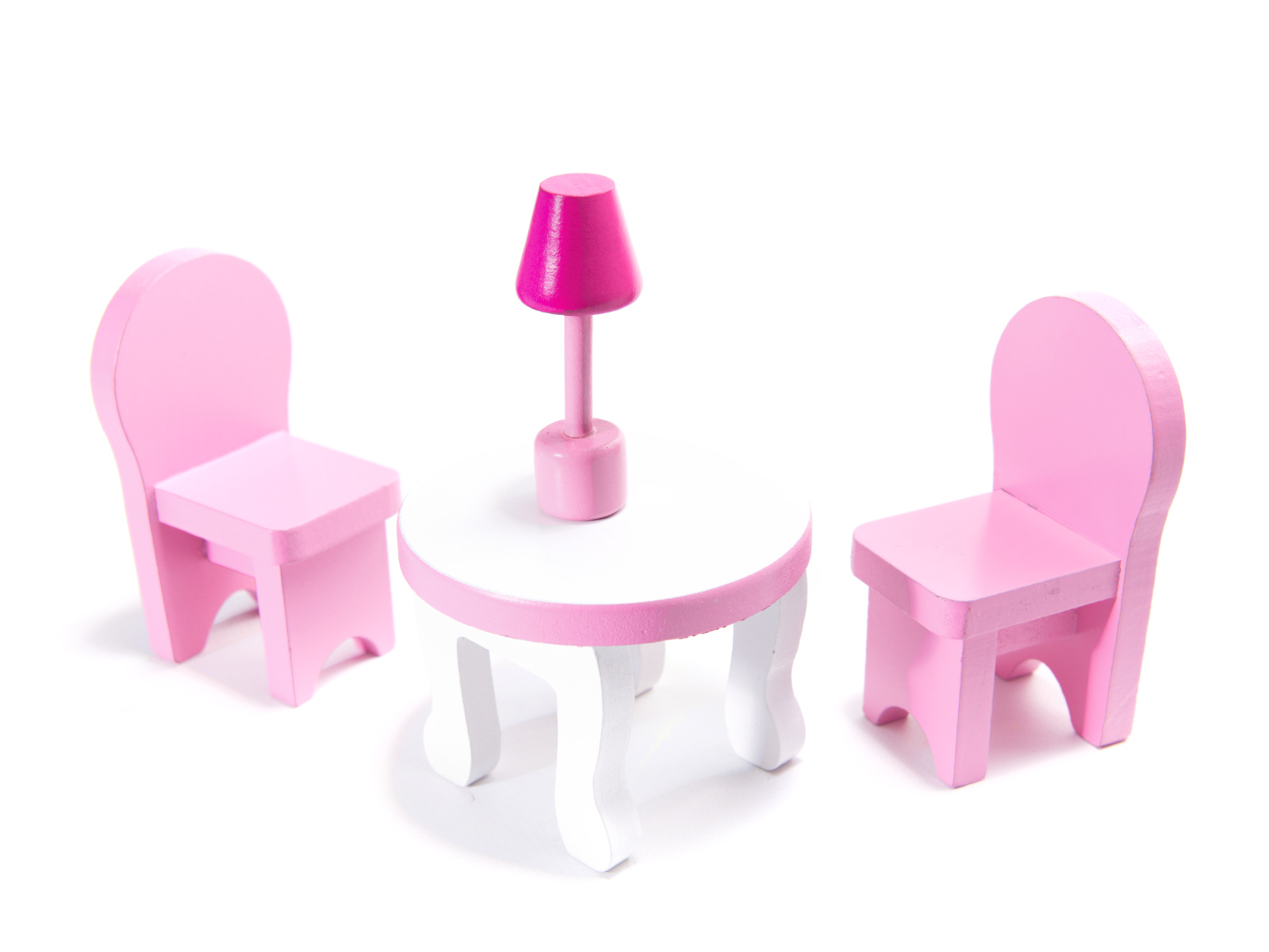 Medinis mdf lėlių namas su led apšvietimu ir baldais, 70 cm