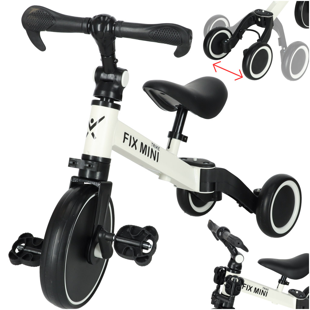 Trike Fix Mini krosinis triratukas 3in1 su pedalais baltas