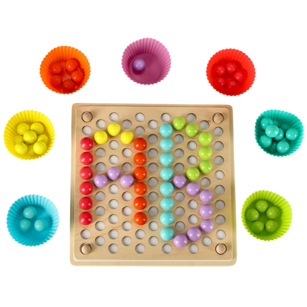 Dėlionė montessori karoliukai, 77 vnt