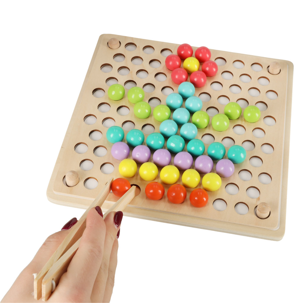 Dėlionė montessori karoliukai, 77 vnt