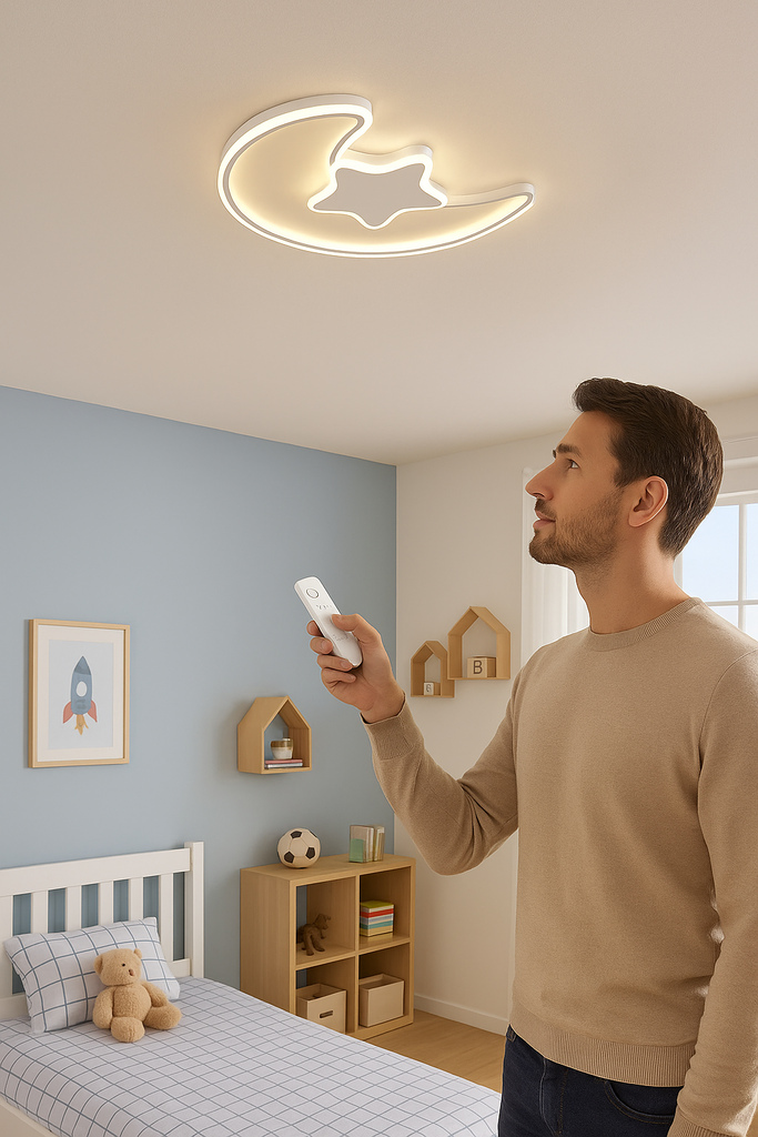 Led lubų šviestuvas lumela su pulteliu, balta, 40w, 5200 lm