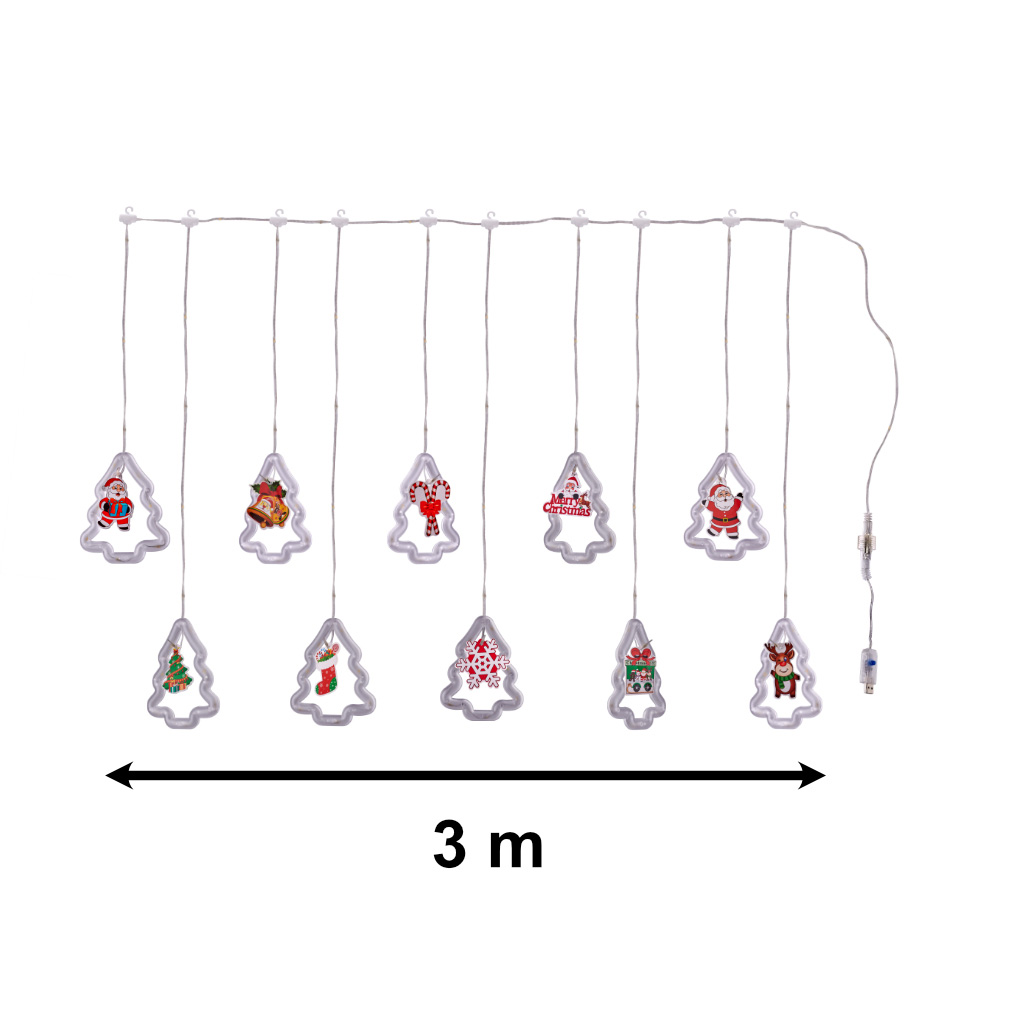 Kalėdinė girlianda, 10 led, 3 m