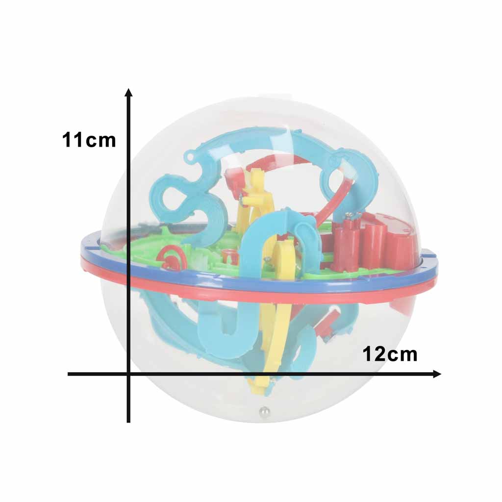 3D labirinto kamuolys, 100 lygių, įvairių spalvų, Ø 12 cm 3