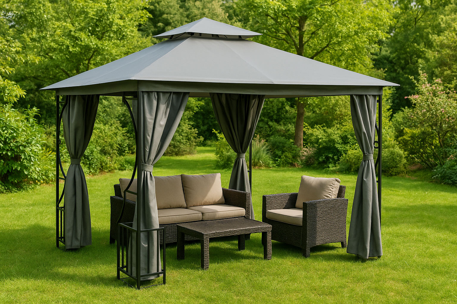 Elegantiška pavėsinė su tinkleliu nuo uodų 3x4 m