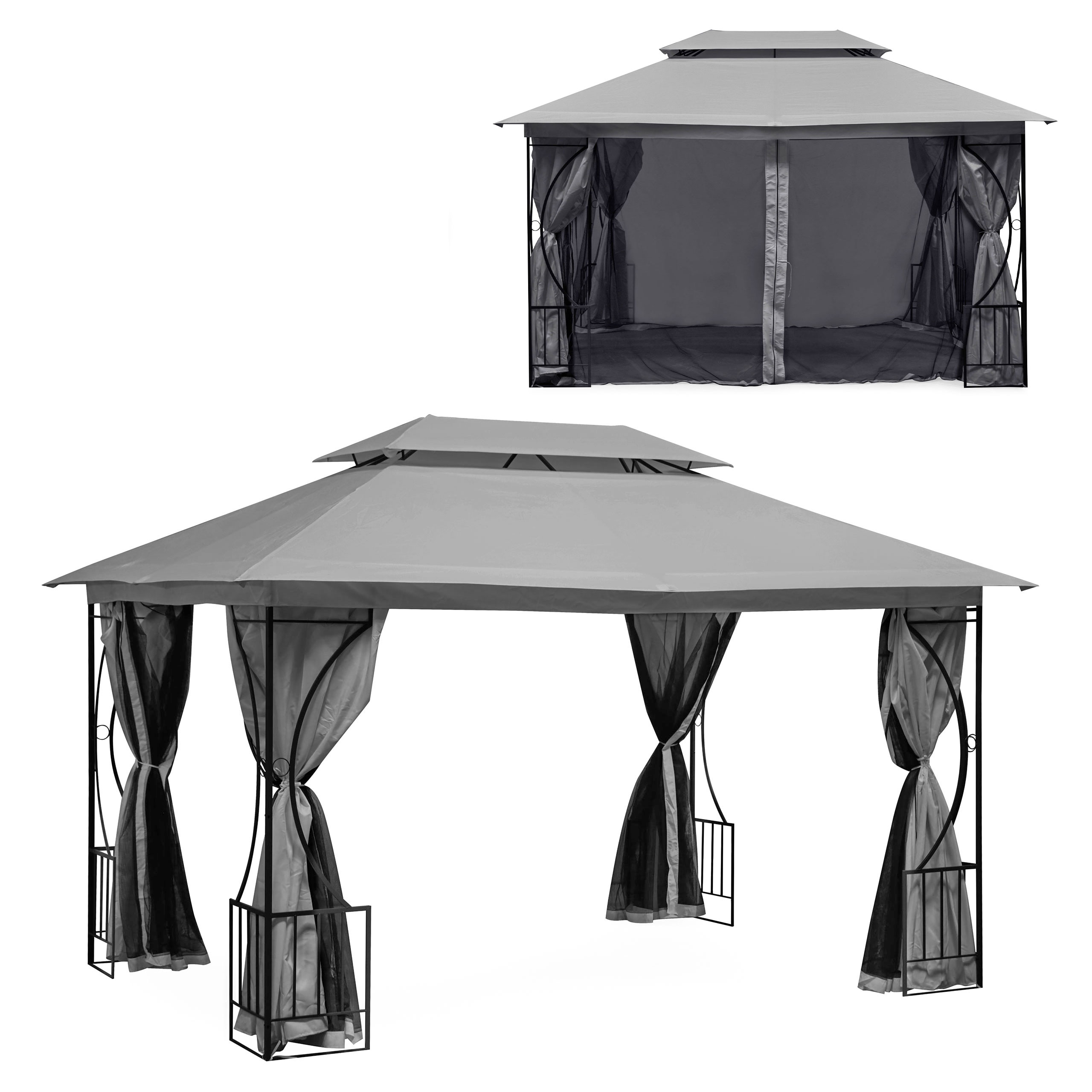 Elegantiška pavėsinė su tinkleliu nuo uodų 3x4 m