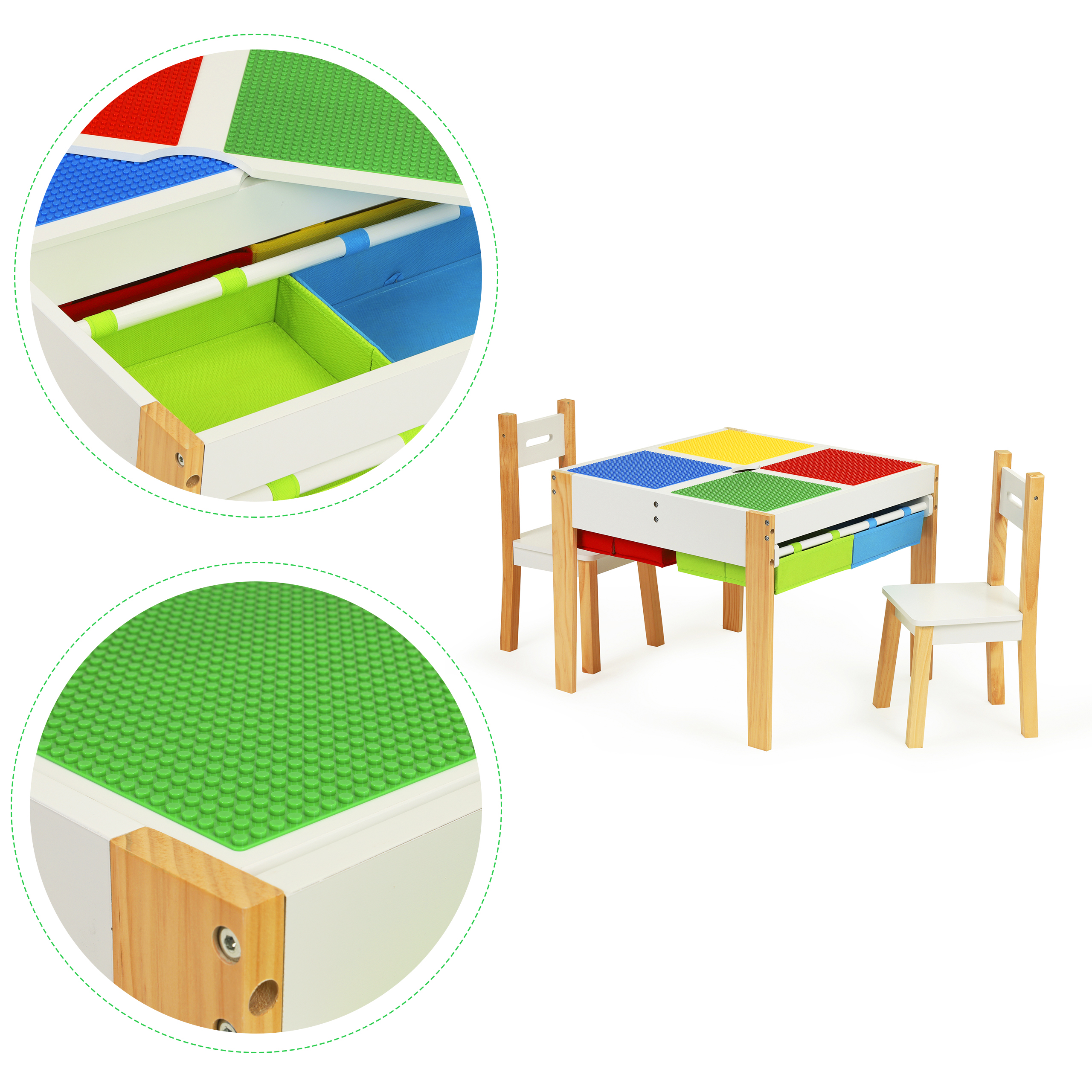 Vaikiškas kėdžių ir stalo komplektas Ecotoys, įvairių spalvų
