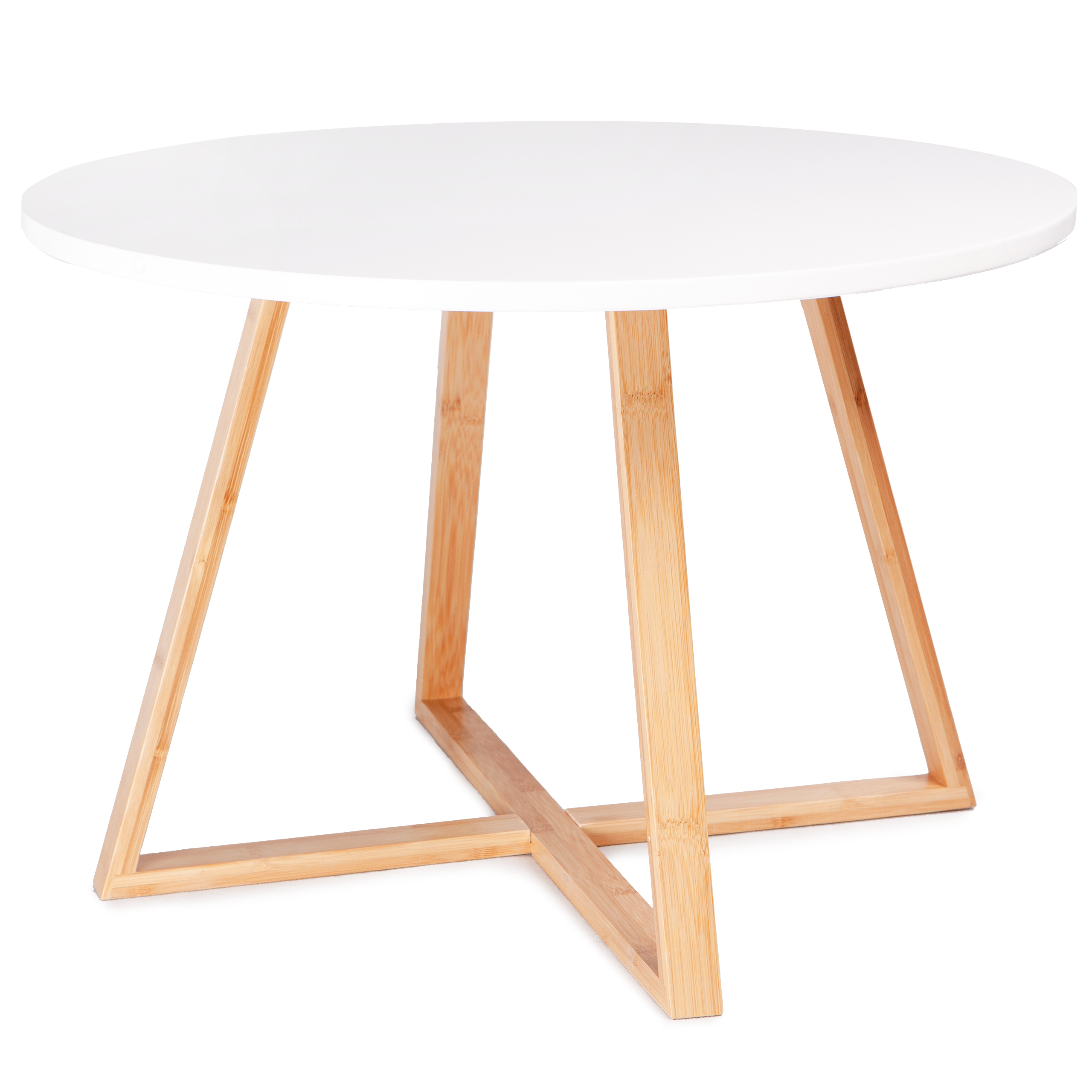 Modernus skandinaviško stiliaus kavos staliukas, 60 cm, bambuko kojos