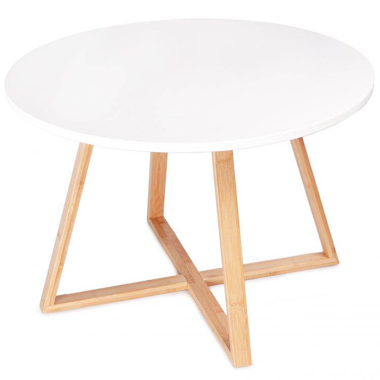 Modernus skandinaviško stiliaus kavos staliukas, 60 cm, bambuko kojos