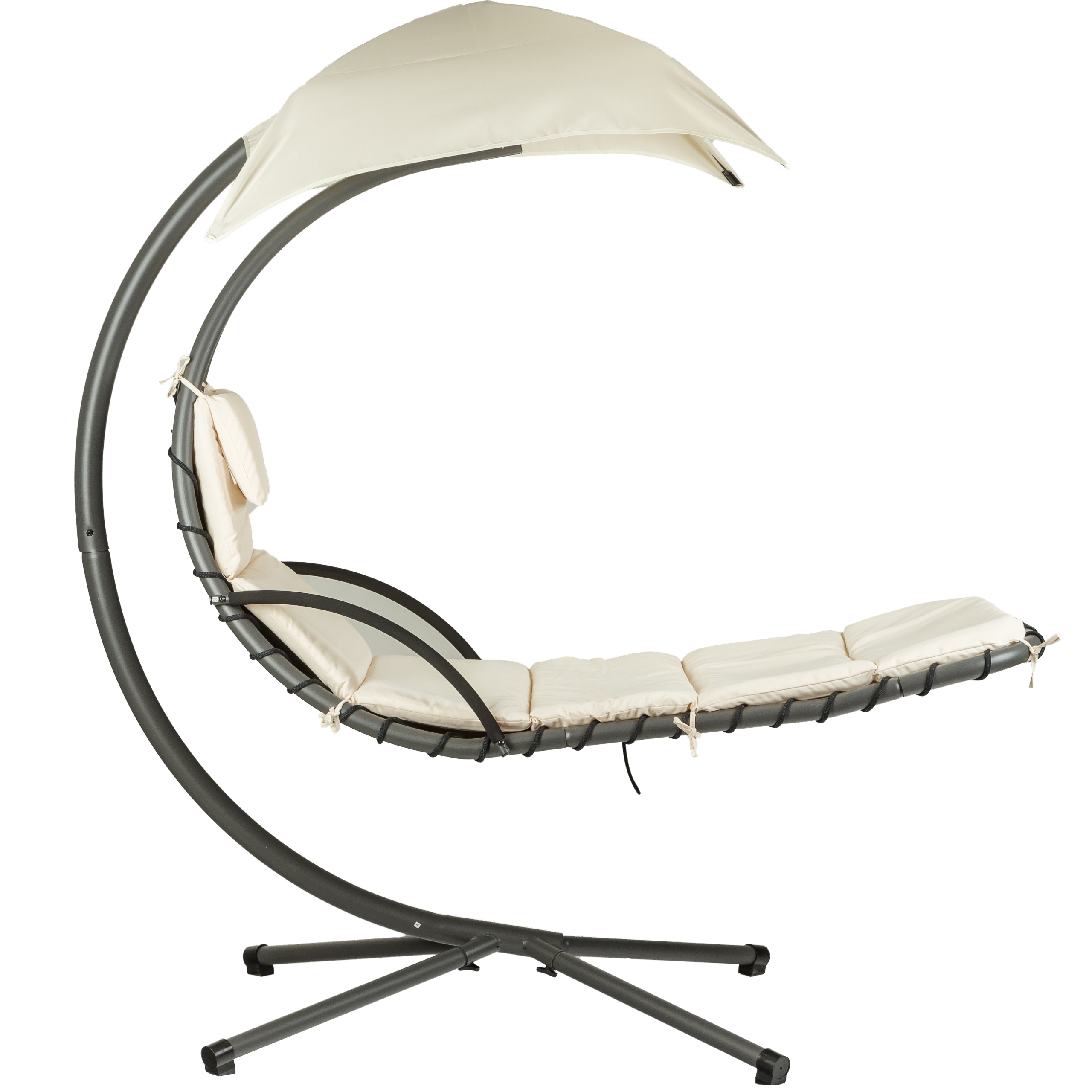 Pakabinamas sodo gultas modernhome, 190x114x210 cm, smėlio spalvos