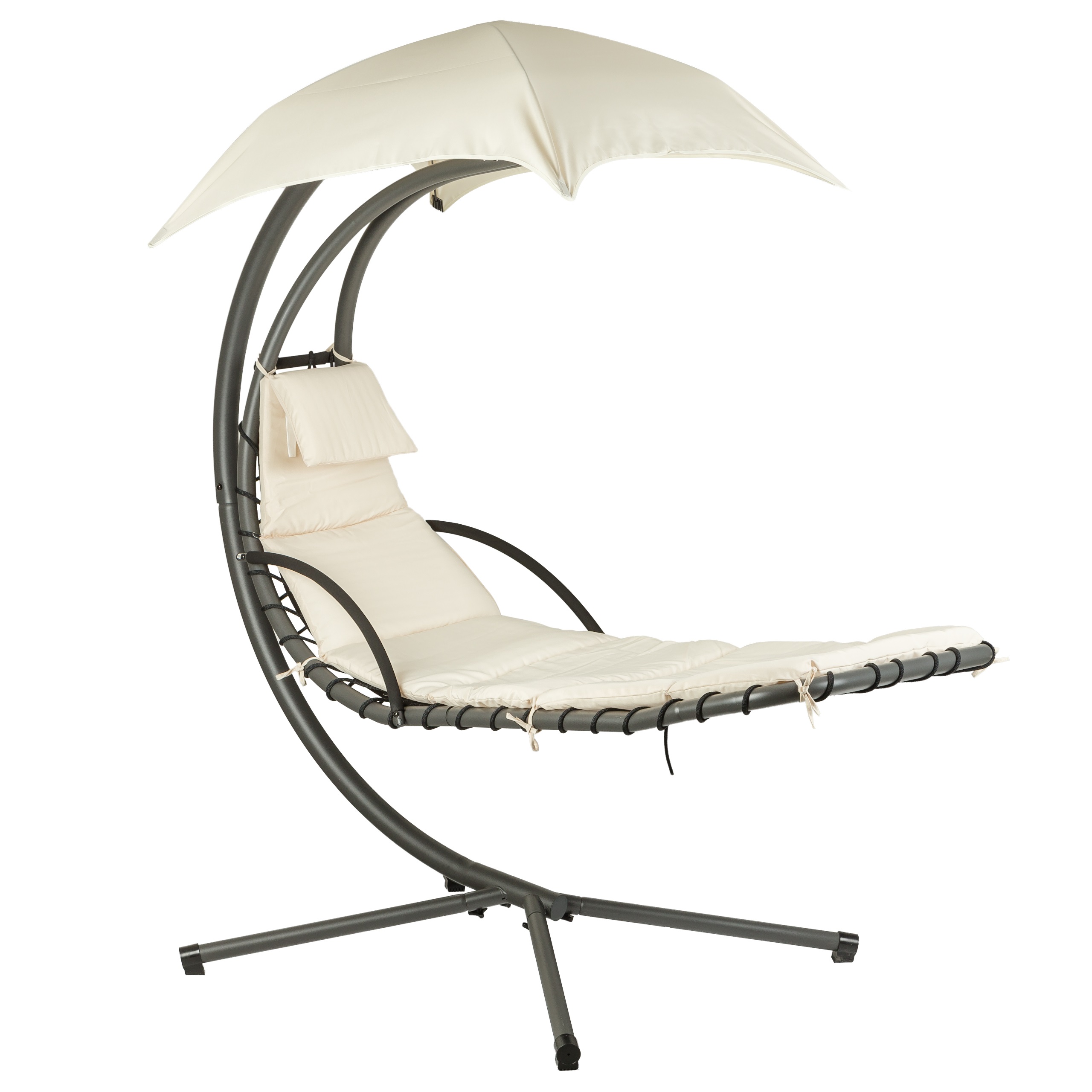 Pakabinamas sodo gultas modernhome, 190x114x210 cm, smėlio spalvos