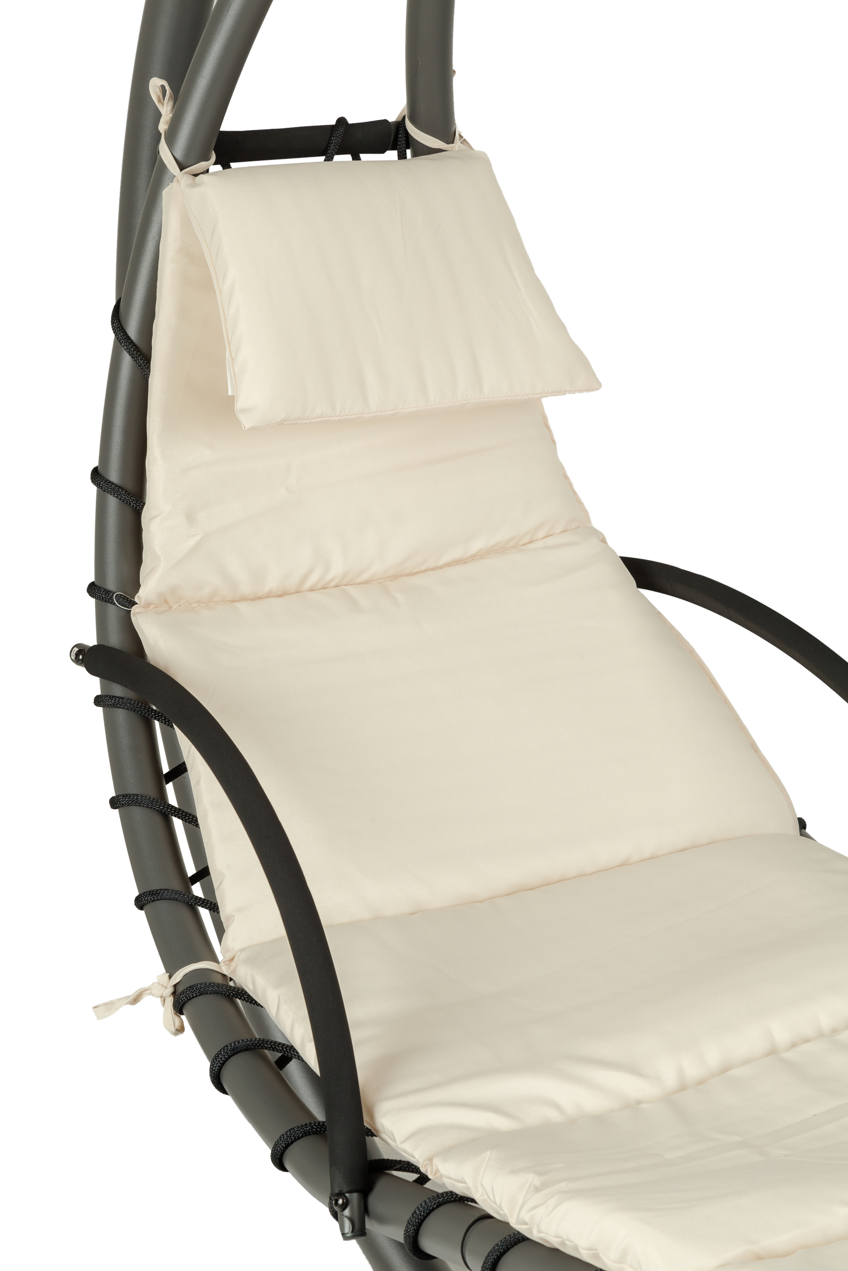 Pakabinamas sodo gultas modernhome, 190x114x210 cm, smėlio spalvos