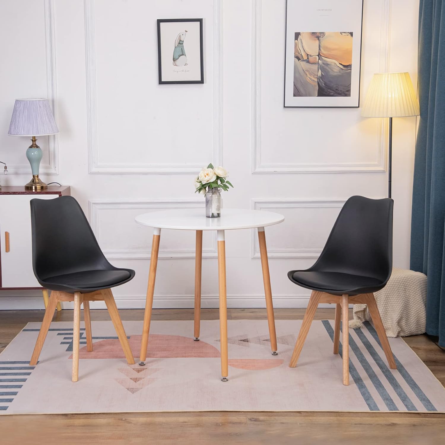 4-ių kėdžių komplektas ModernHome, juodas