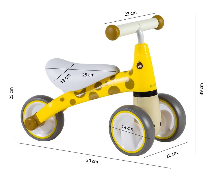 Paspiriamas triratukas Ecotoys LB1603 Yellow