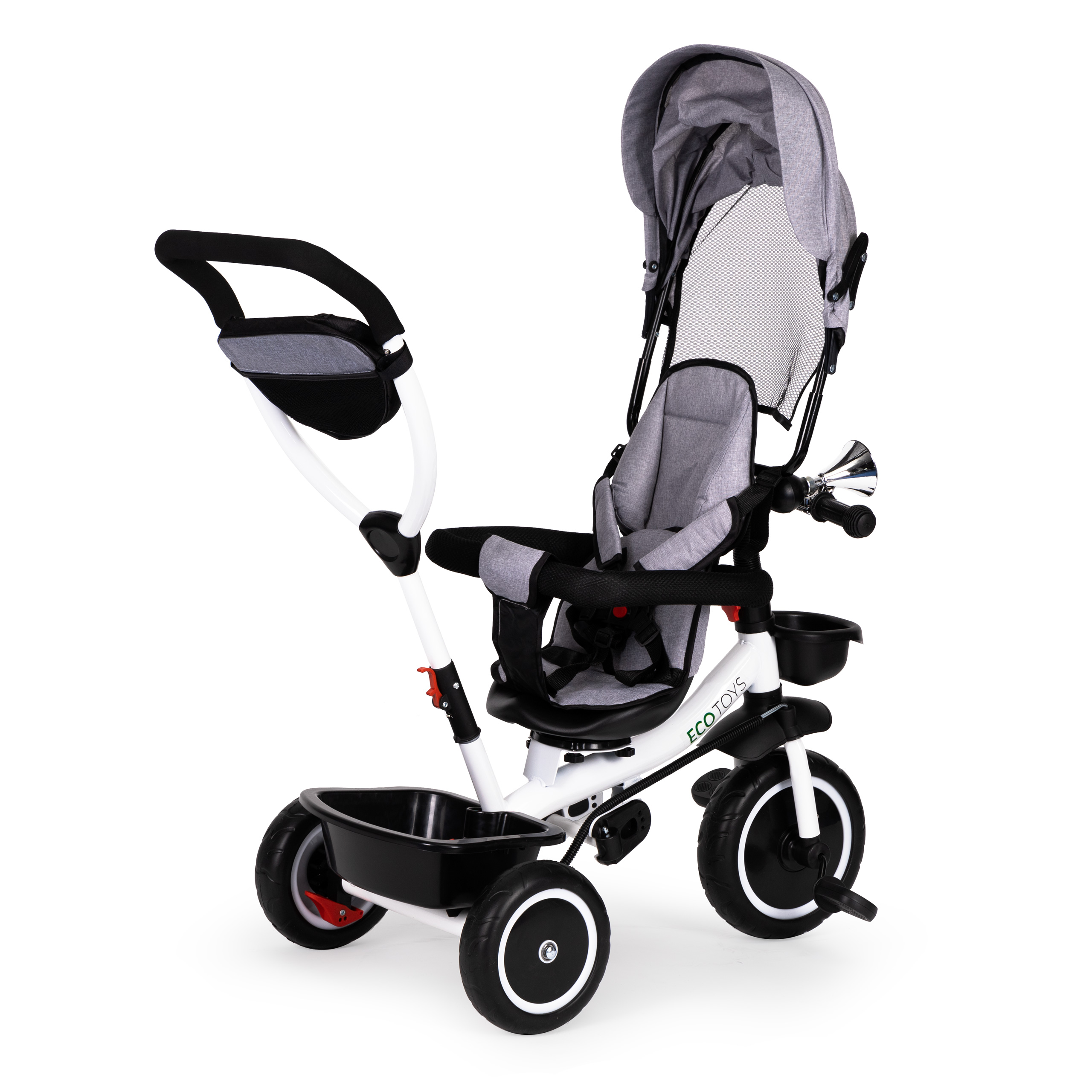 Triratukas/vežimukas ecotoys, pilkas