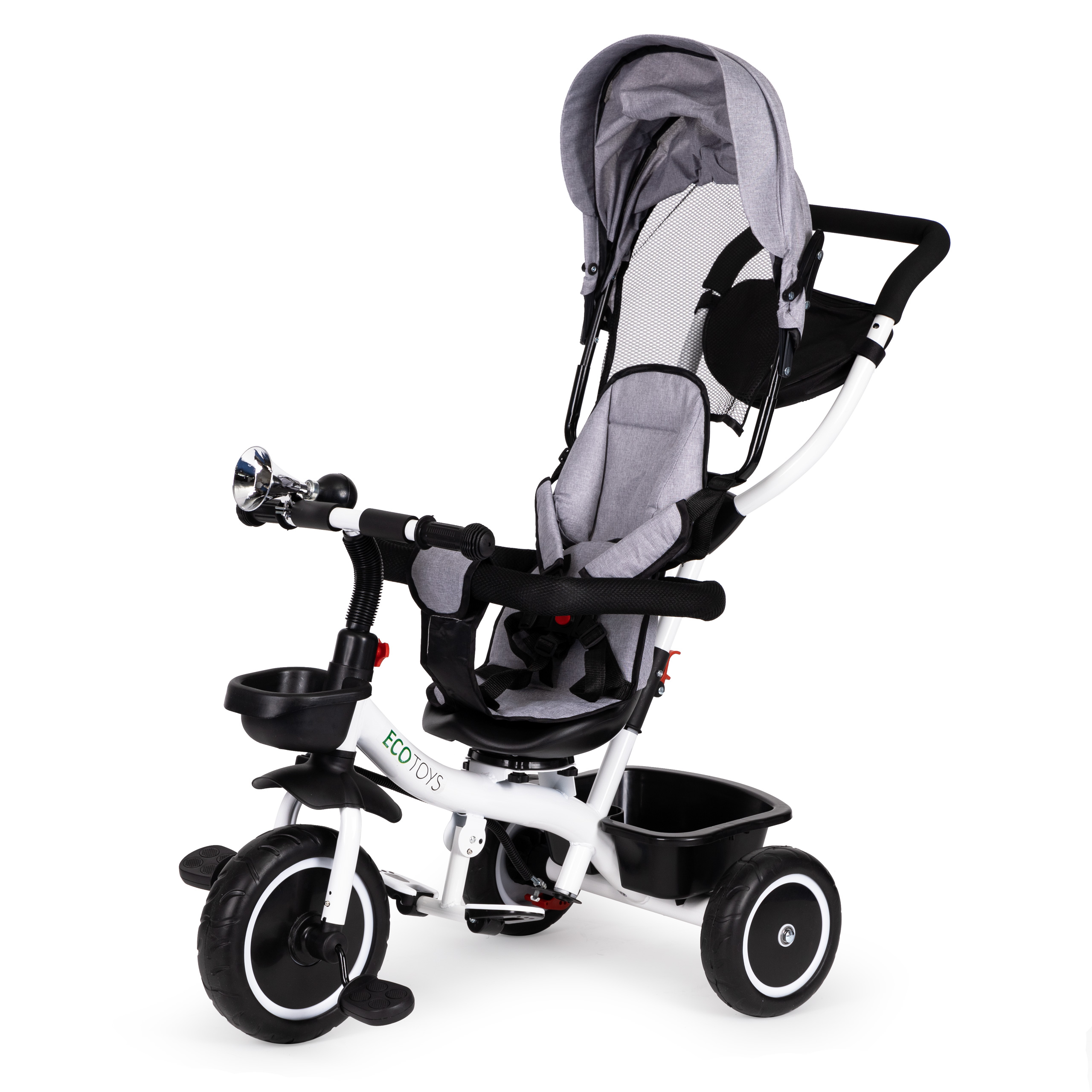 Triratukas/vežimukas ecotoys, pilkas