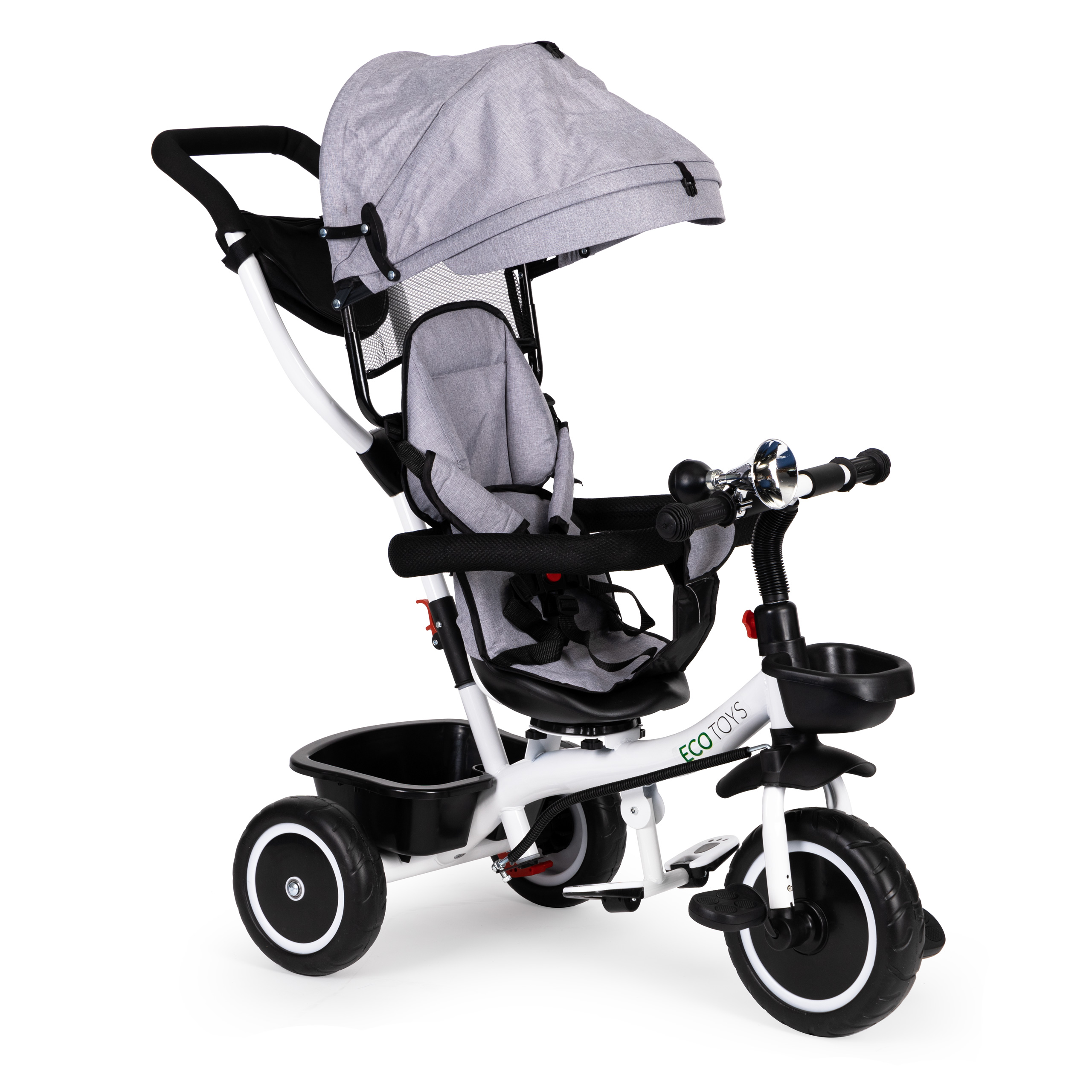 Triratukas/vežimukas ecotoys, pilkas