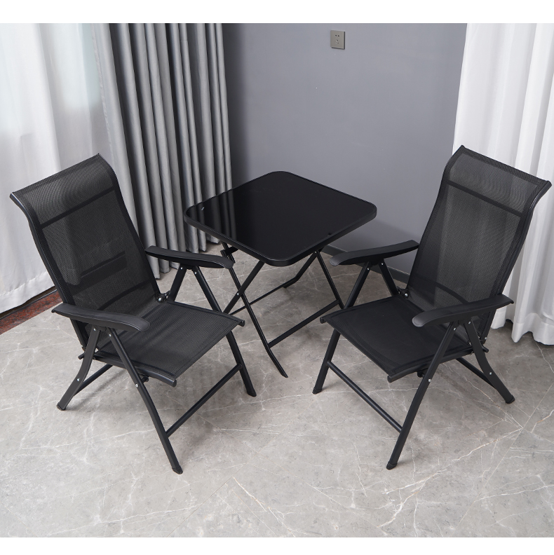Sulankstomas sodo stalas, 60x60x70 cm, pilkas