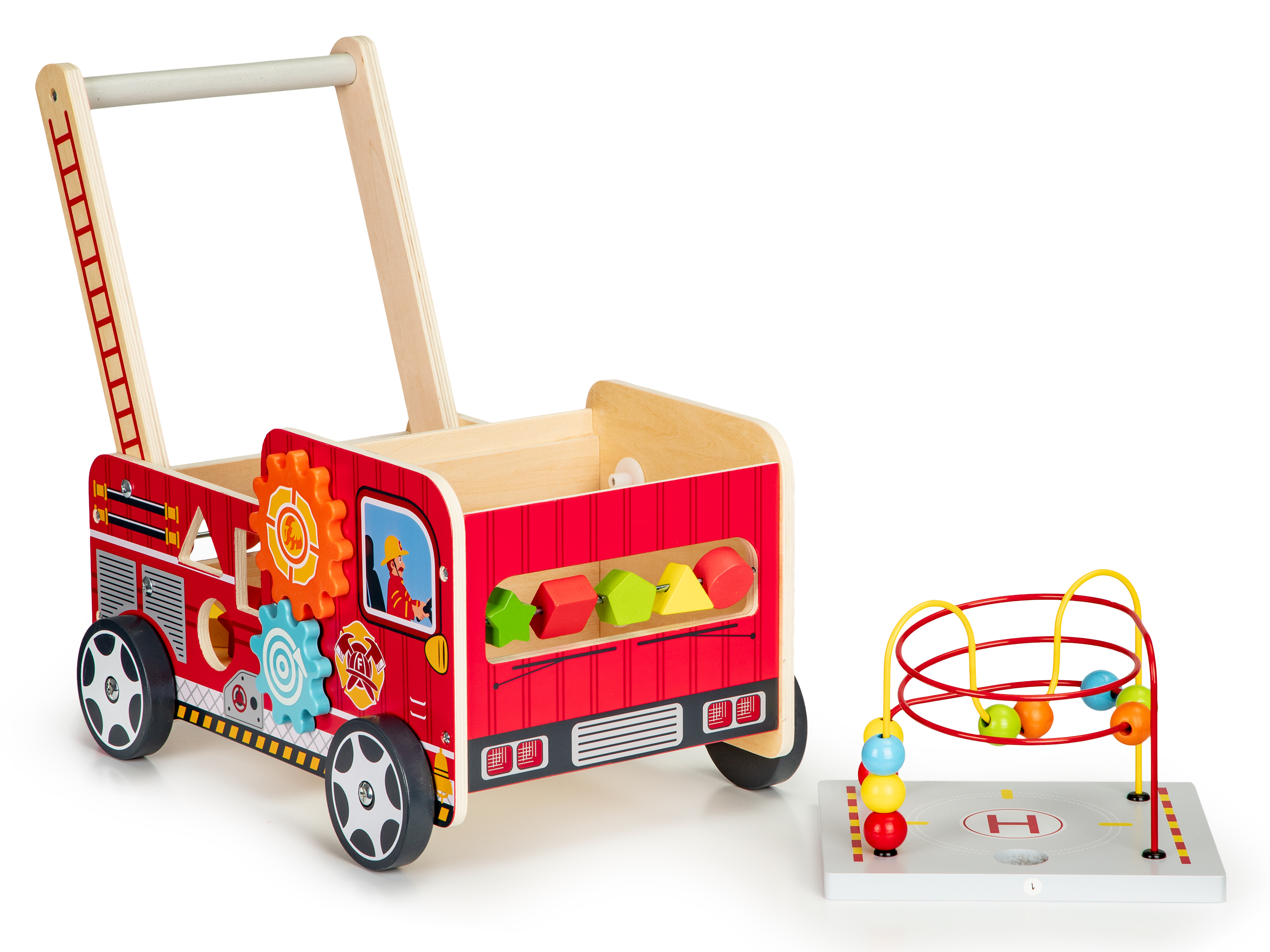 Medinis stumdukas-veiklos centras Gaisrinė mašina Ecotoys, TL09025