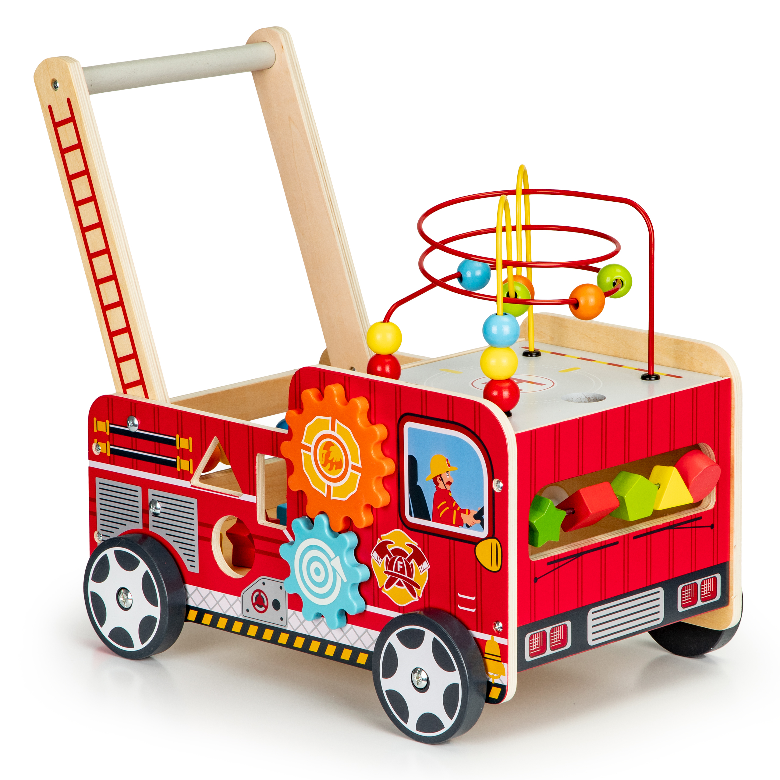 Medinis stumdukas-veiklos centras Gaisrinė mašina Ecotoys, TL09025