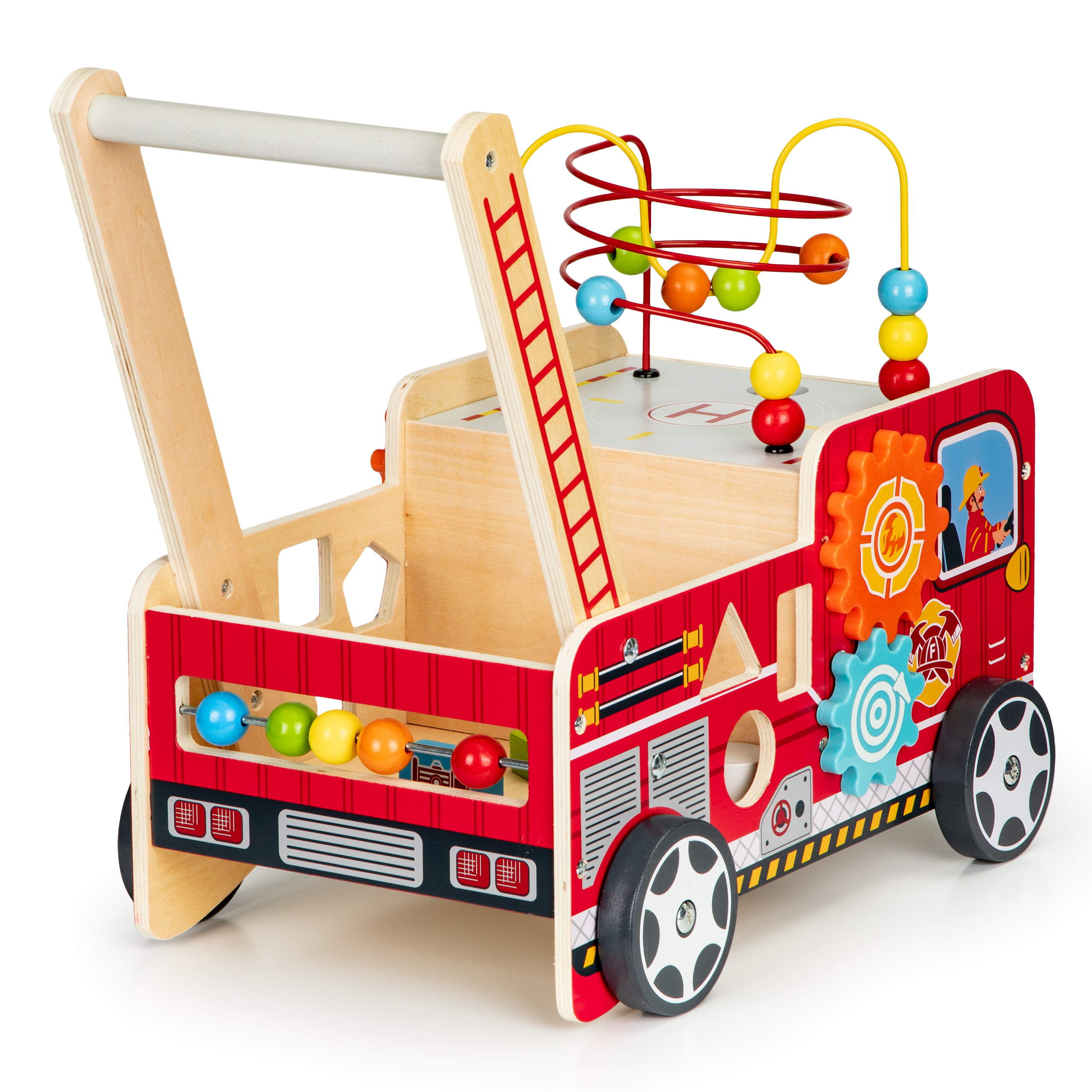 Medinis stumdukas-veiklos centras Gaisrinė mašina Ecotoys, TL09025