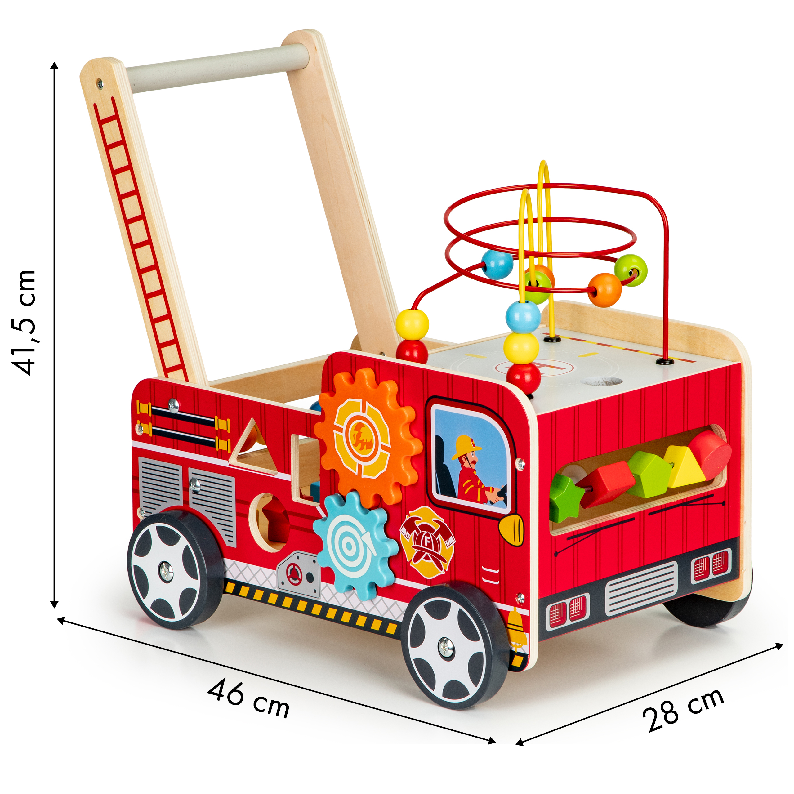 Medinis stumdukas-veiklos centras Gaisrinė mašina Ecotoys, TL09025