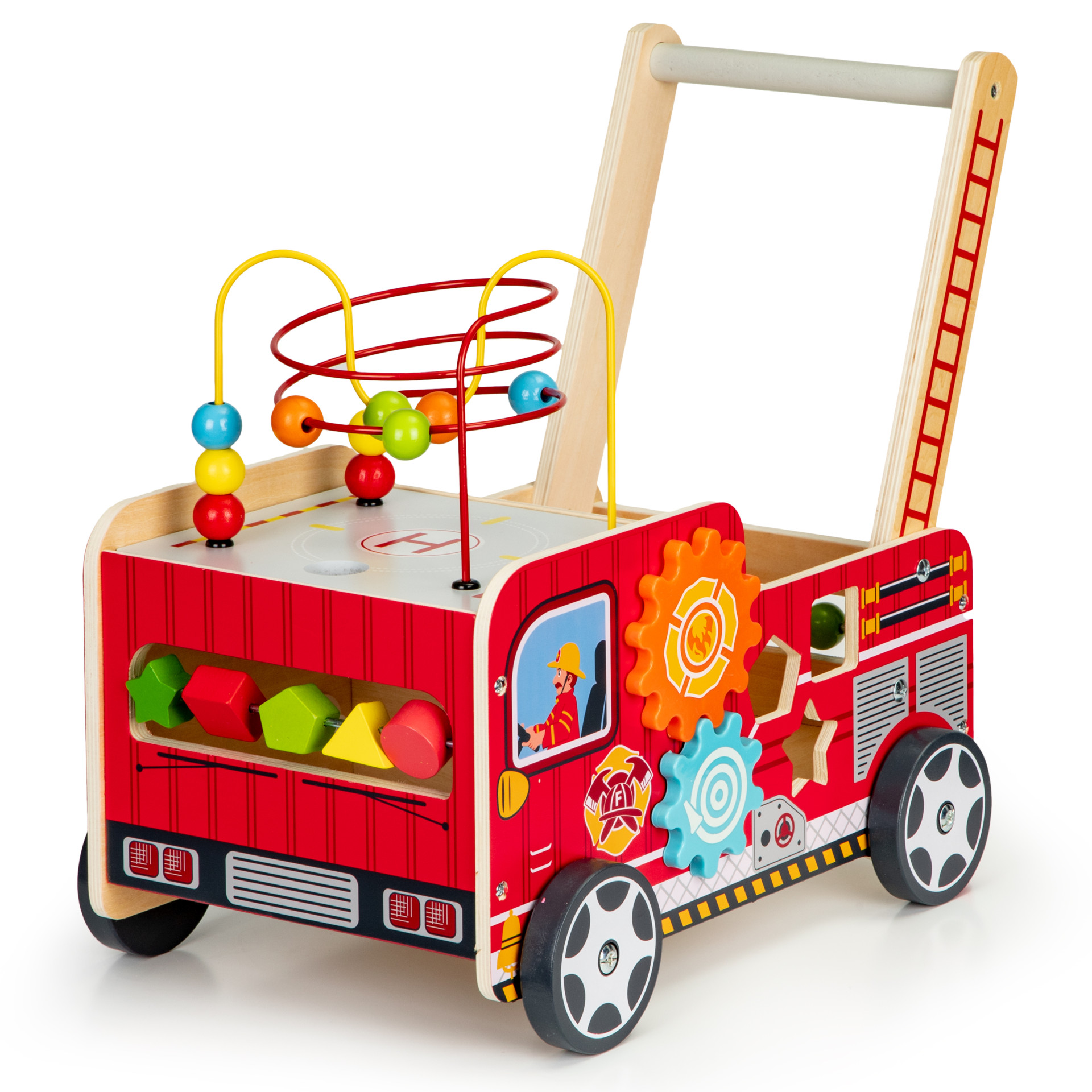 Medinis stumdukas-veiklos centras Gaisrinė mašina Ecotoys, TL09025