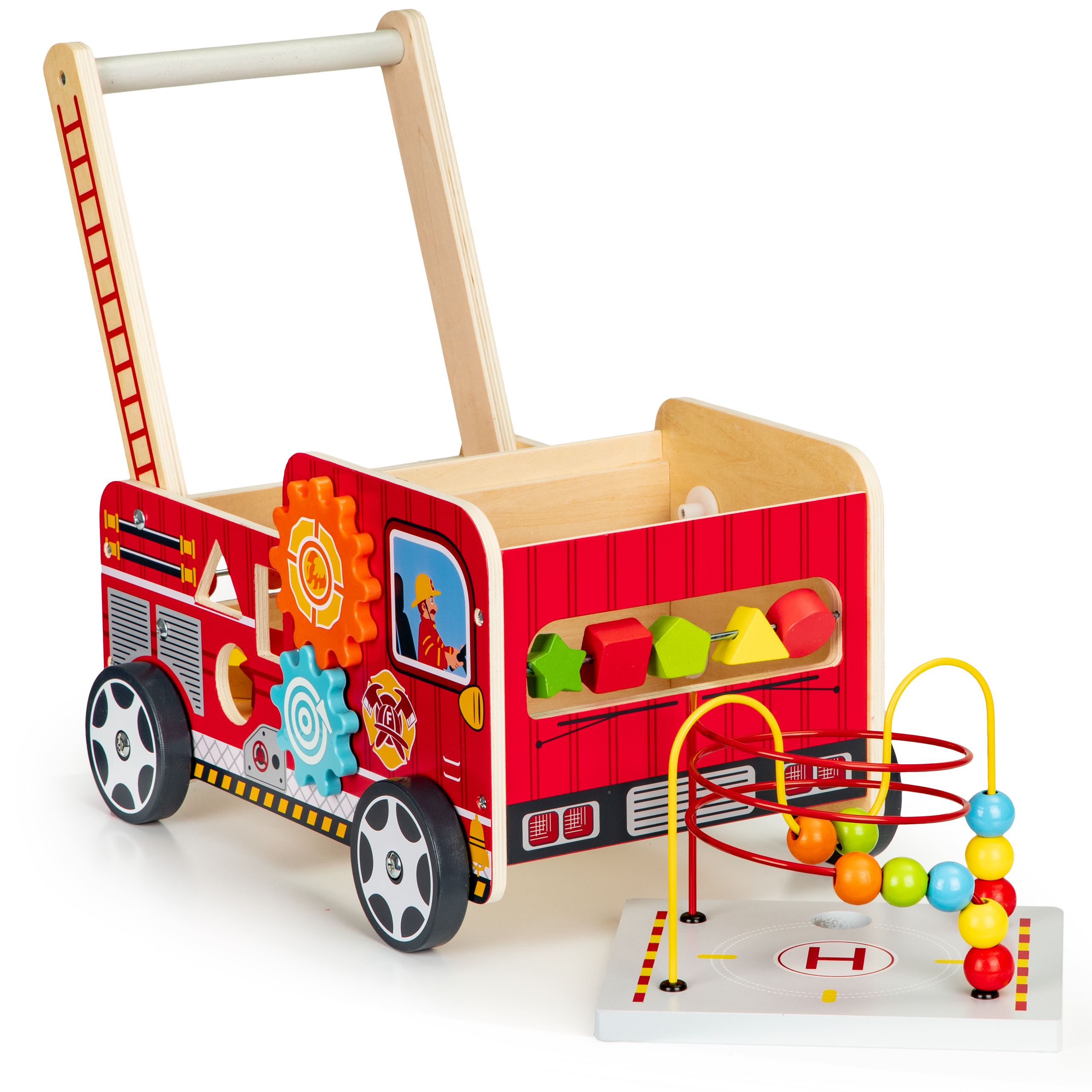 Medinis stumdukas-veiklos centras Gaisrinė mašina Ecotoys, TL09025