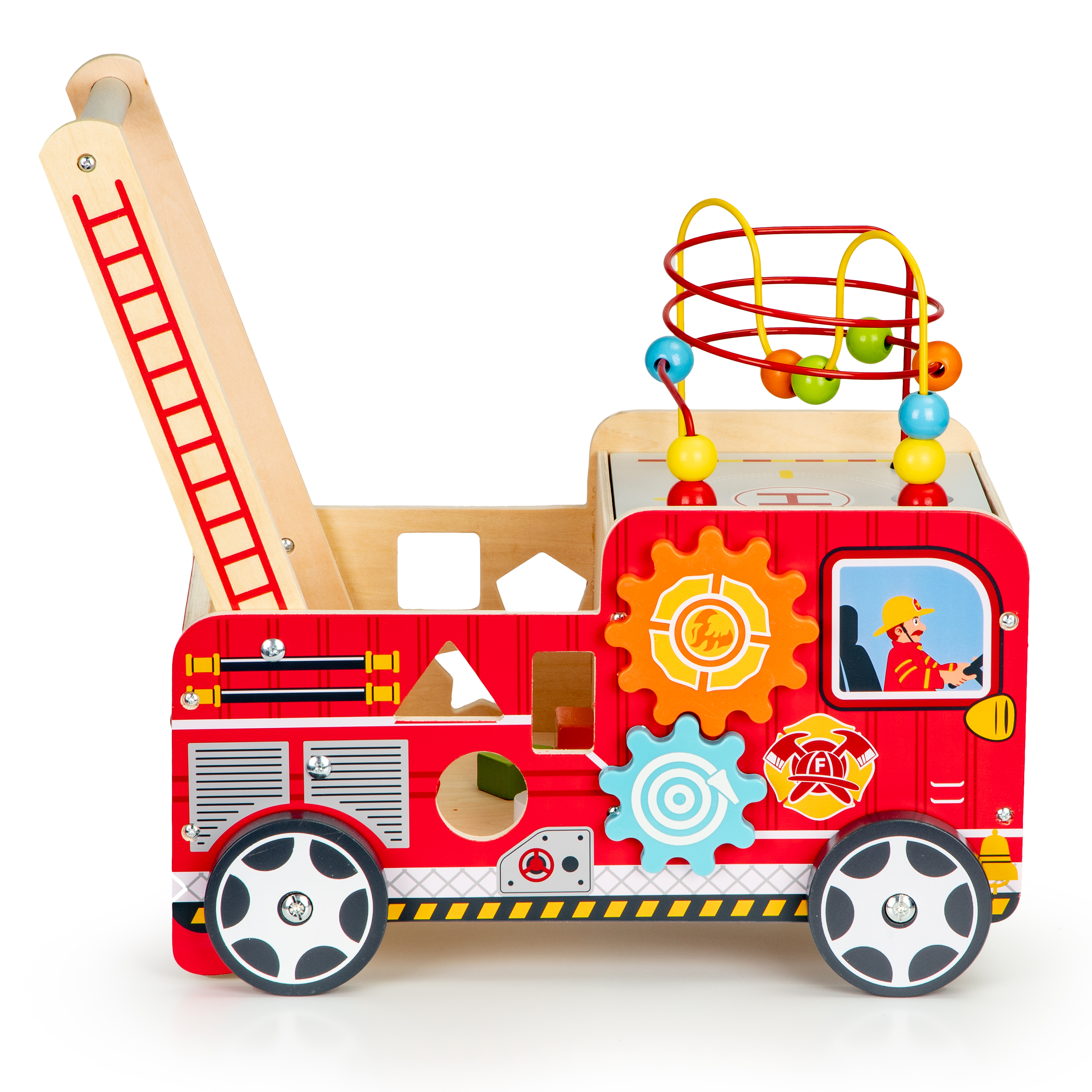 Medinis stumdukas-veiklos centras Gaisrinė mašina Ecotoys, TL09025