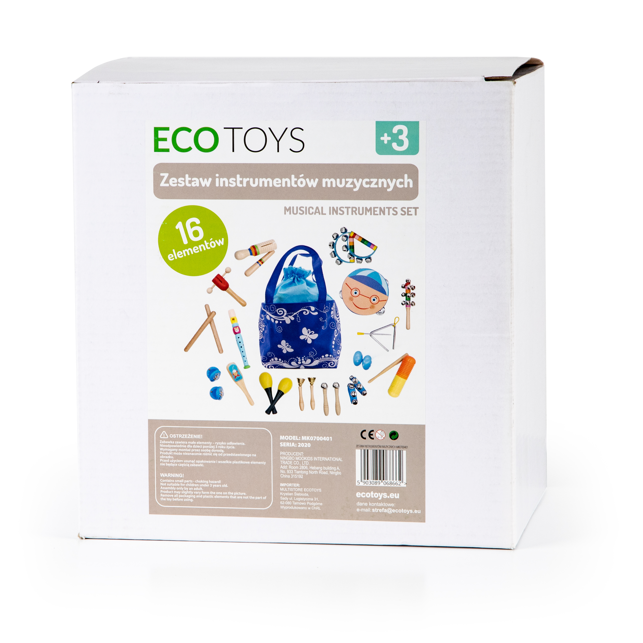 Muzikos Rinkinys 16 Instrumentų + „Ecotoys“ Krepšys