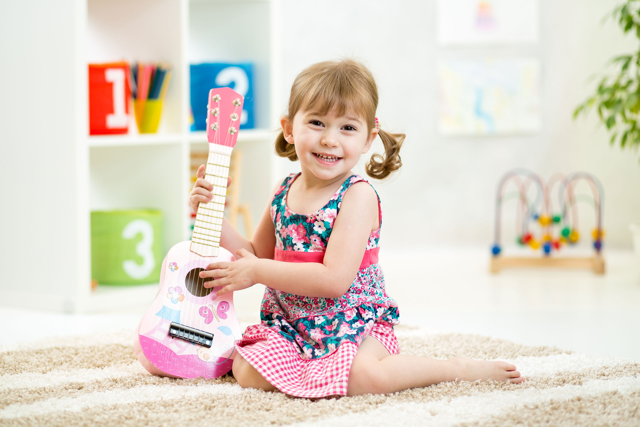 Vaikiška gitara eco toys, rožinė