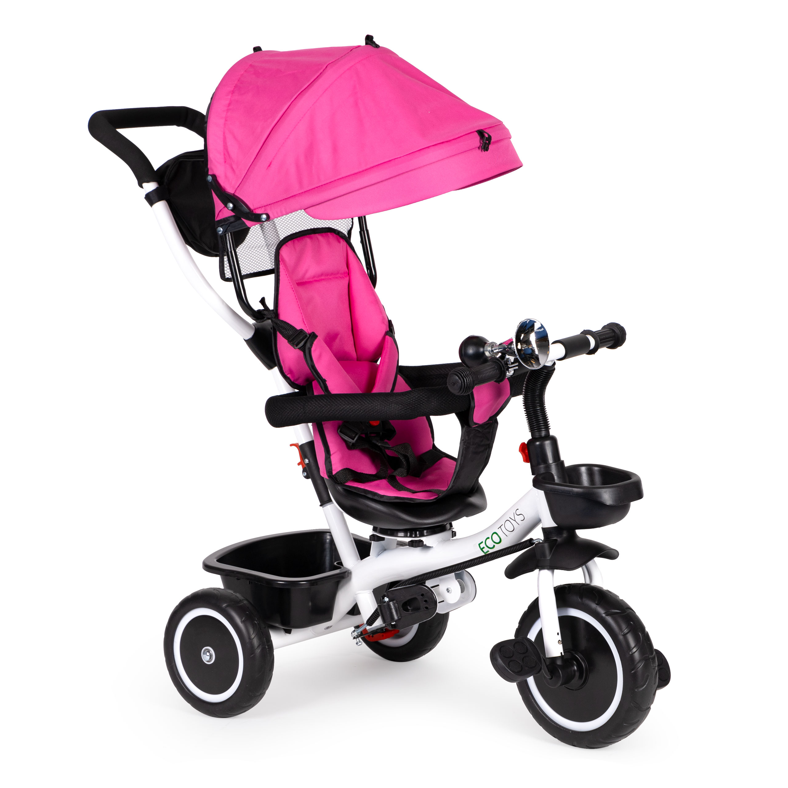 Triratukas/vežimukas ecotoys, rožinis