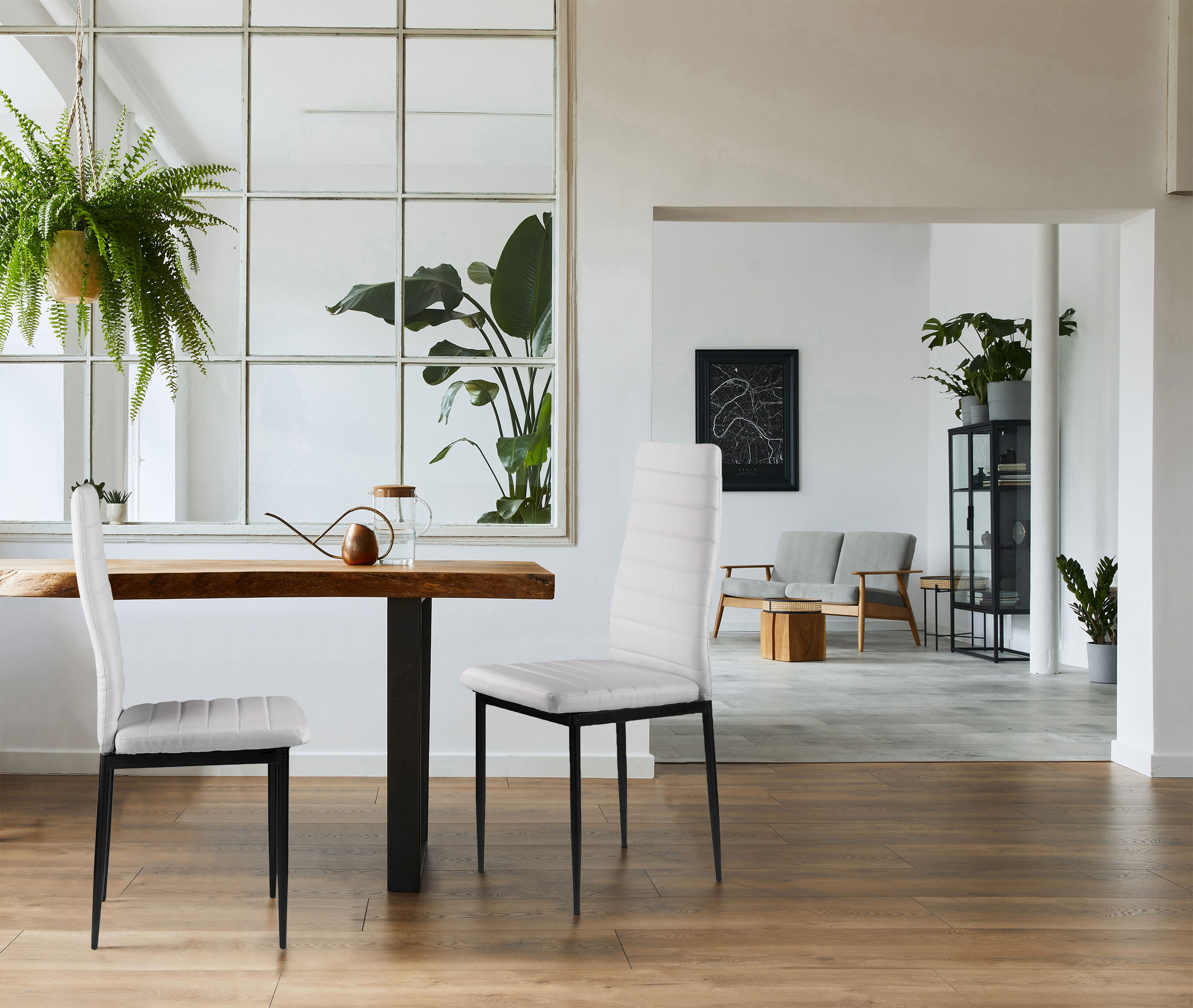 4-ių kėdžių komplektas ModernHome Prestige, baltas