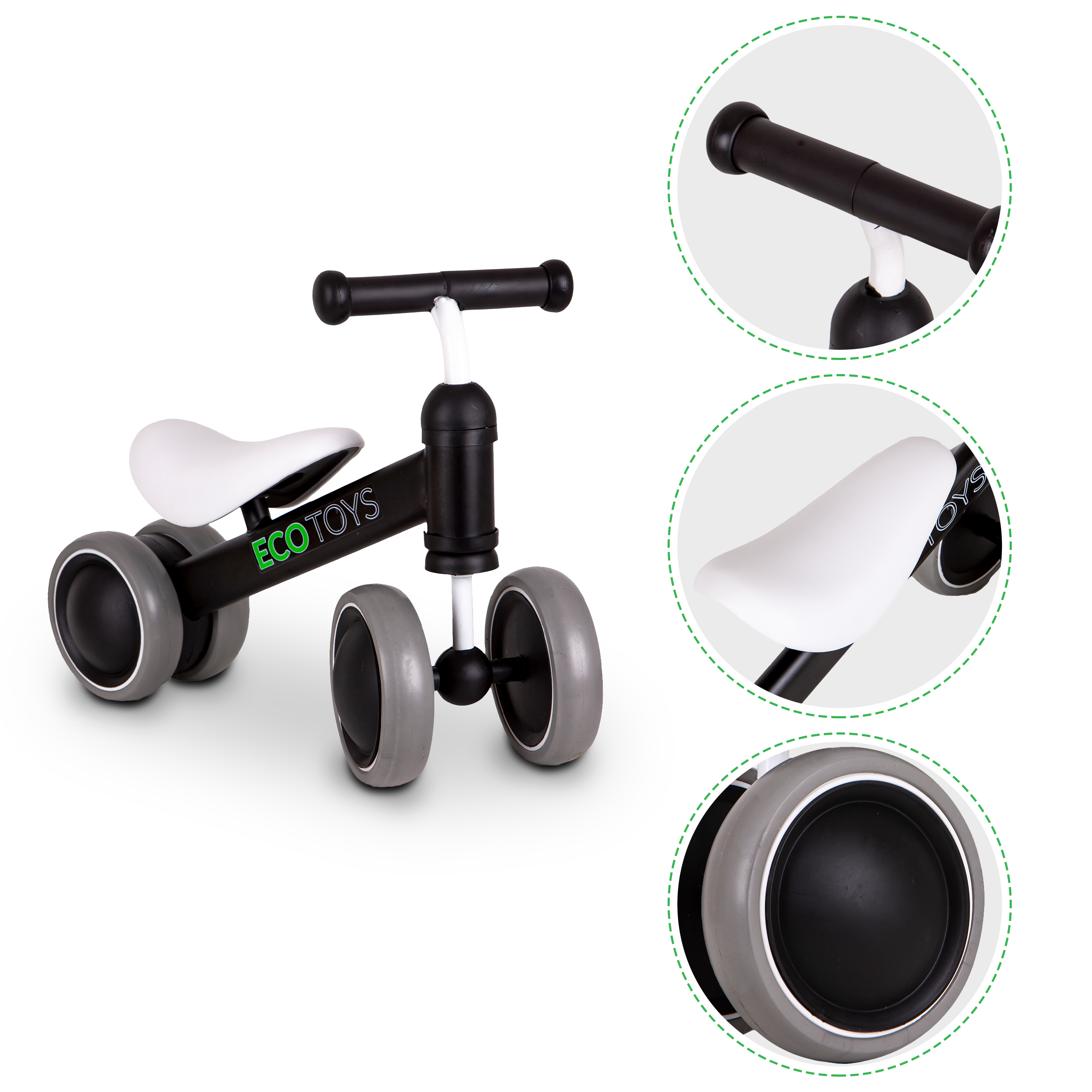 Paspiriamas dviratukas Ecotoys JM-118, Black