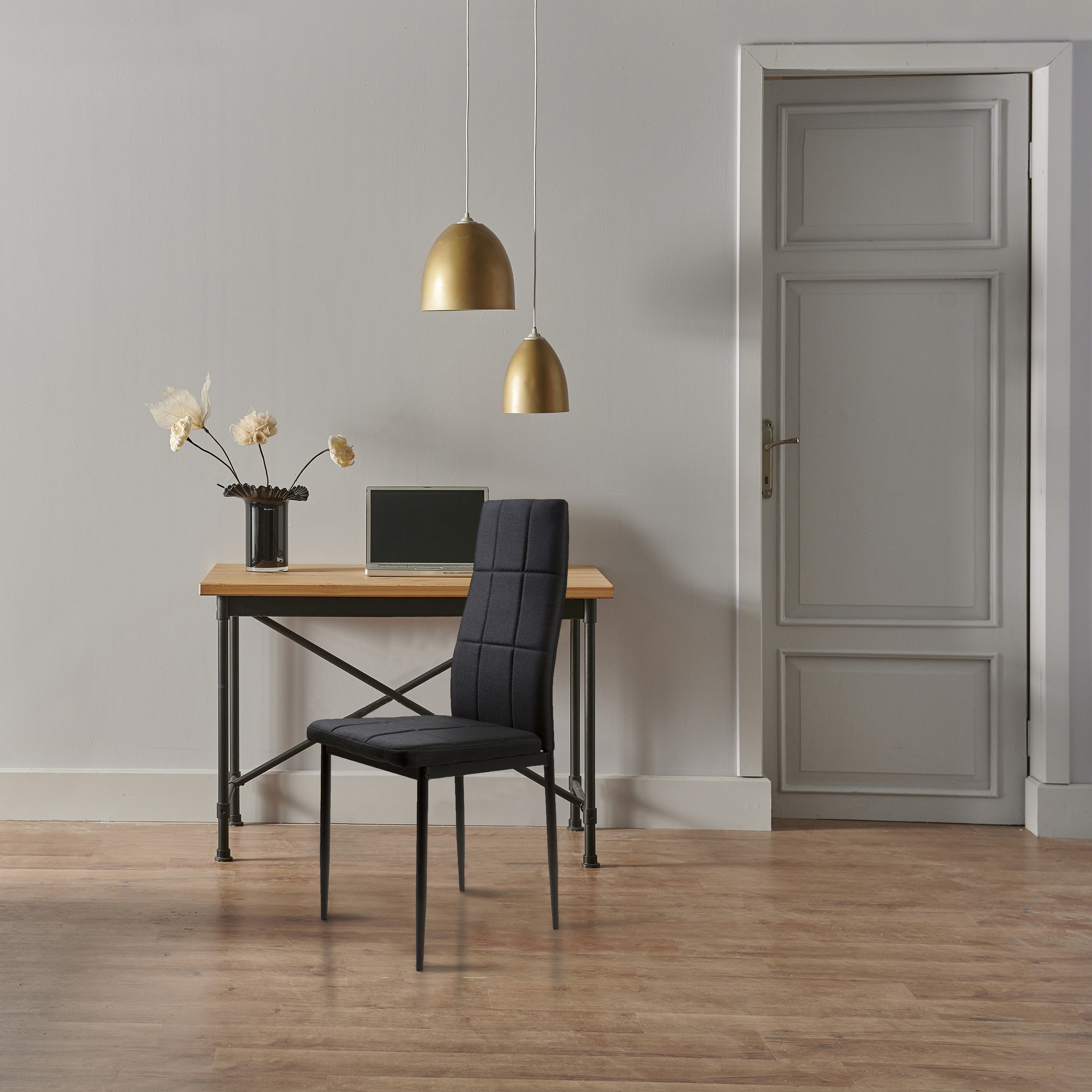 4-ių kėdžių komplektas modernhome, juodas