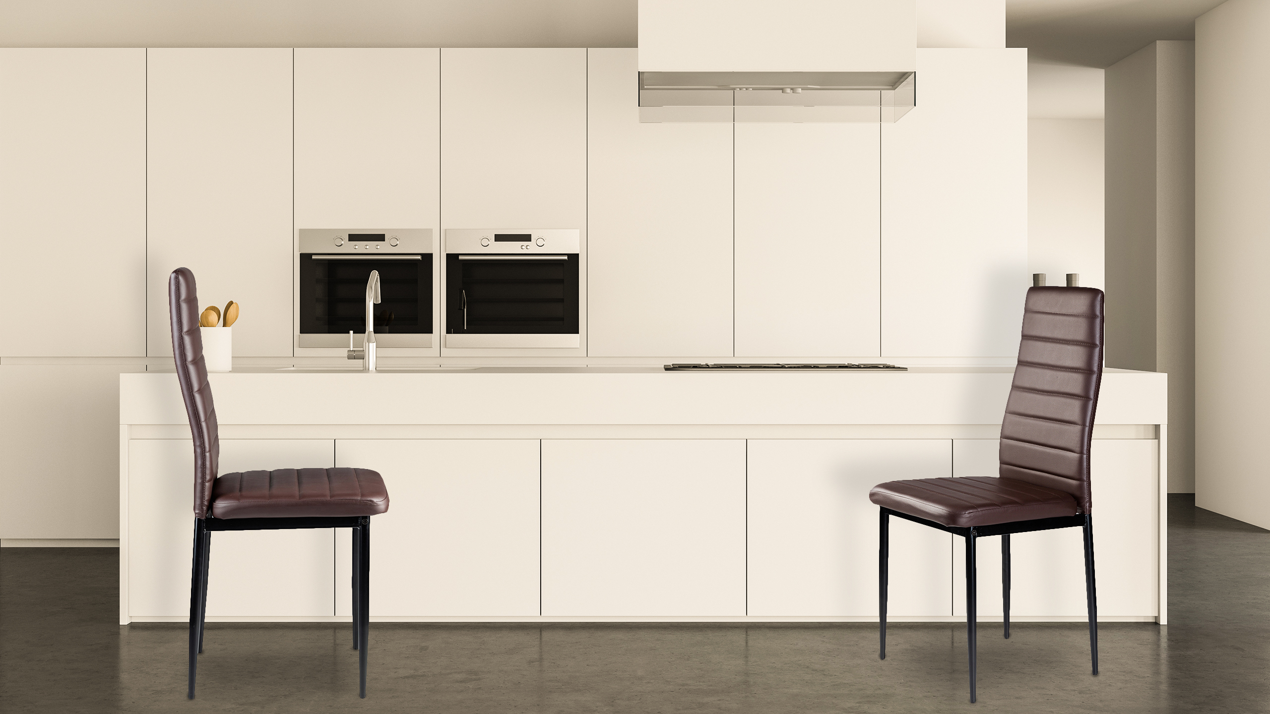 Kėdžių rinkinys modernhome dc855-4, rudi, 4 vnt.