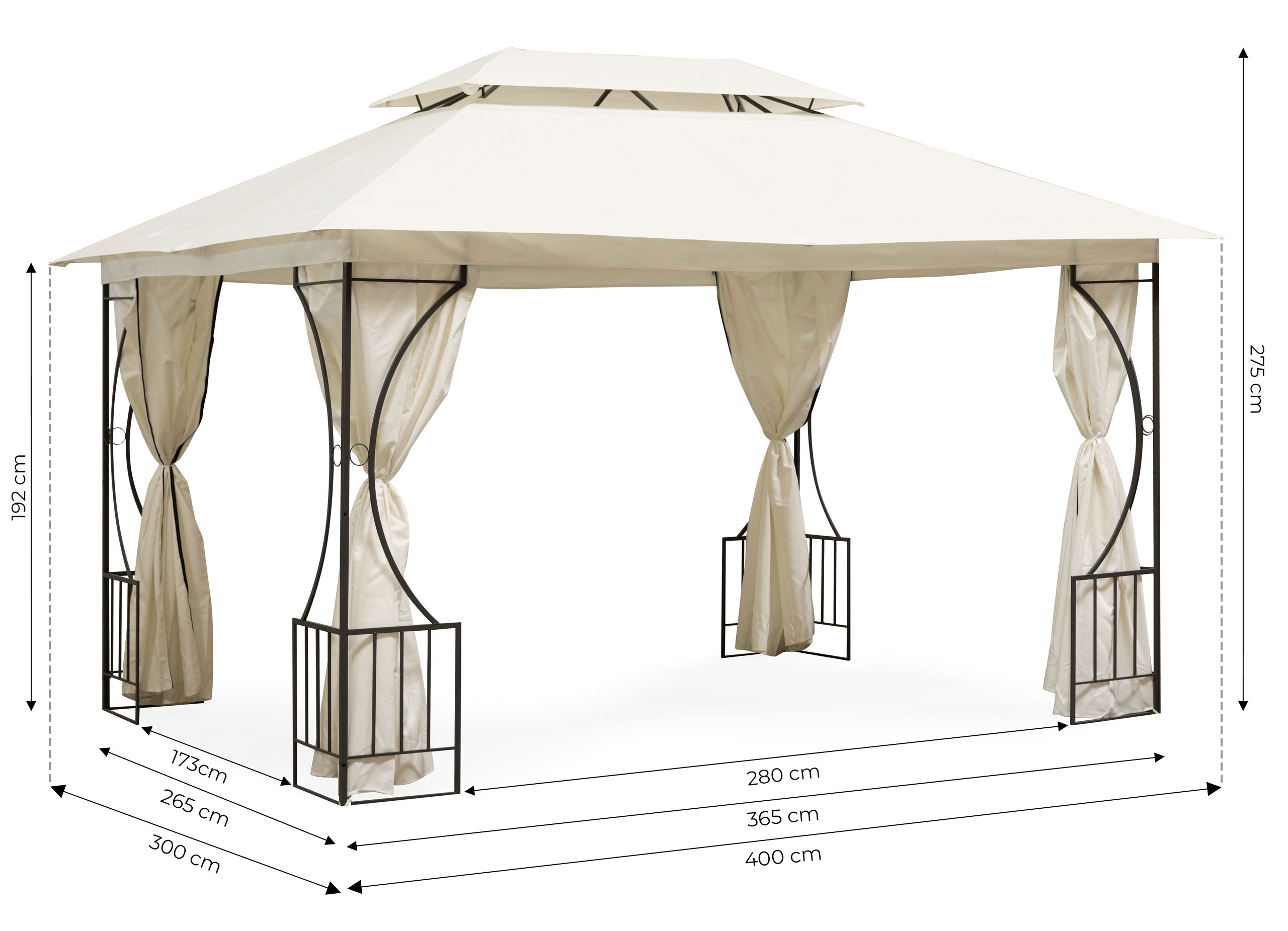 Moderni sodo palapinė su tinkleliu nuo uodų 3x4 m