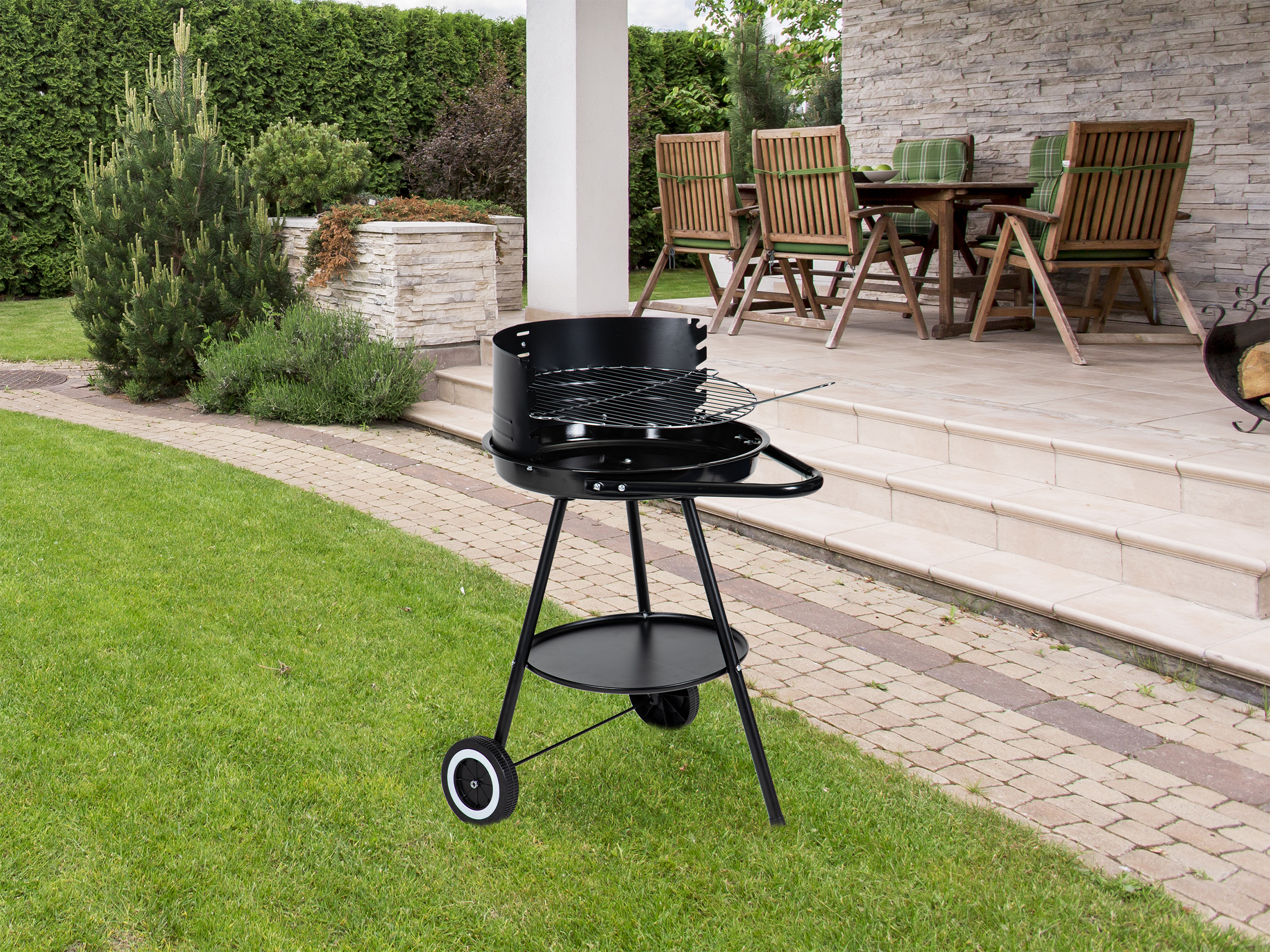 Kepsninė su lentyna Grill Garden, 56x38x76cm, juoda