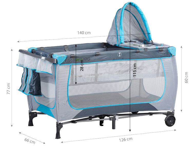 Kelioninė vaikiška lovelė - persirengimo stalas Ecotoys