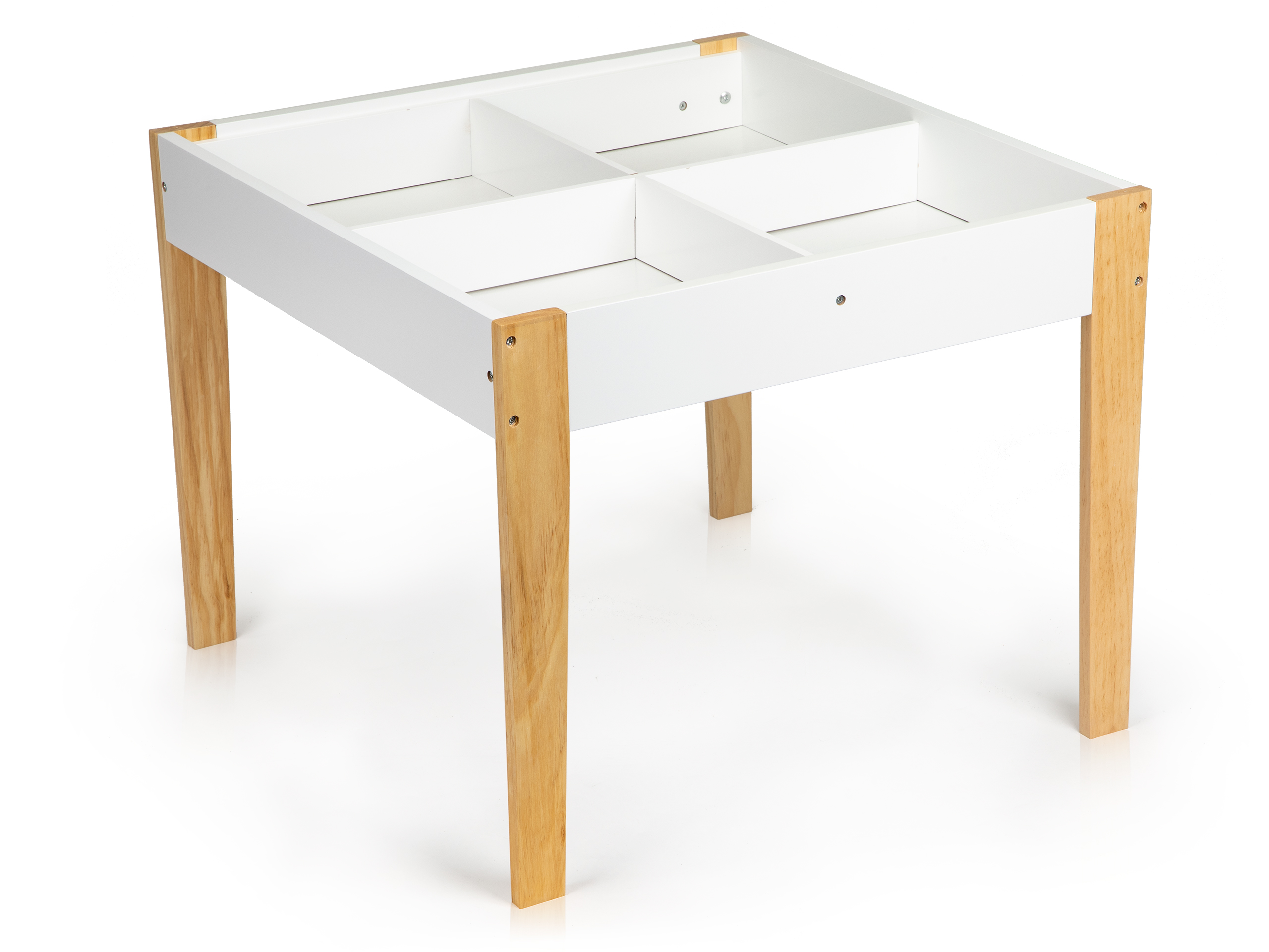 Vaikiškas kėdžių ir stalo komplektas Ecotoys, baltas