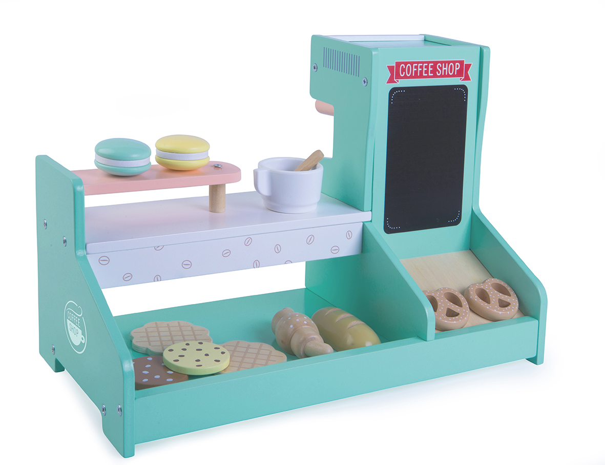 Vaikiška medinė virtuvėlė + kavinė + konditerijos parduotuvėlė Ecotoys