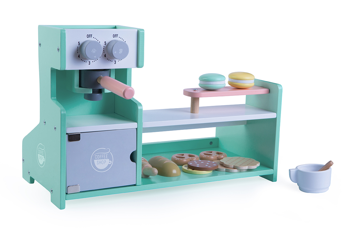 Vaikiška medinė virtuvėlė + kavinė + konditerijos parduotuvėlė Ecotoys