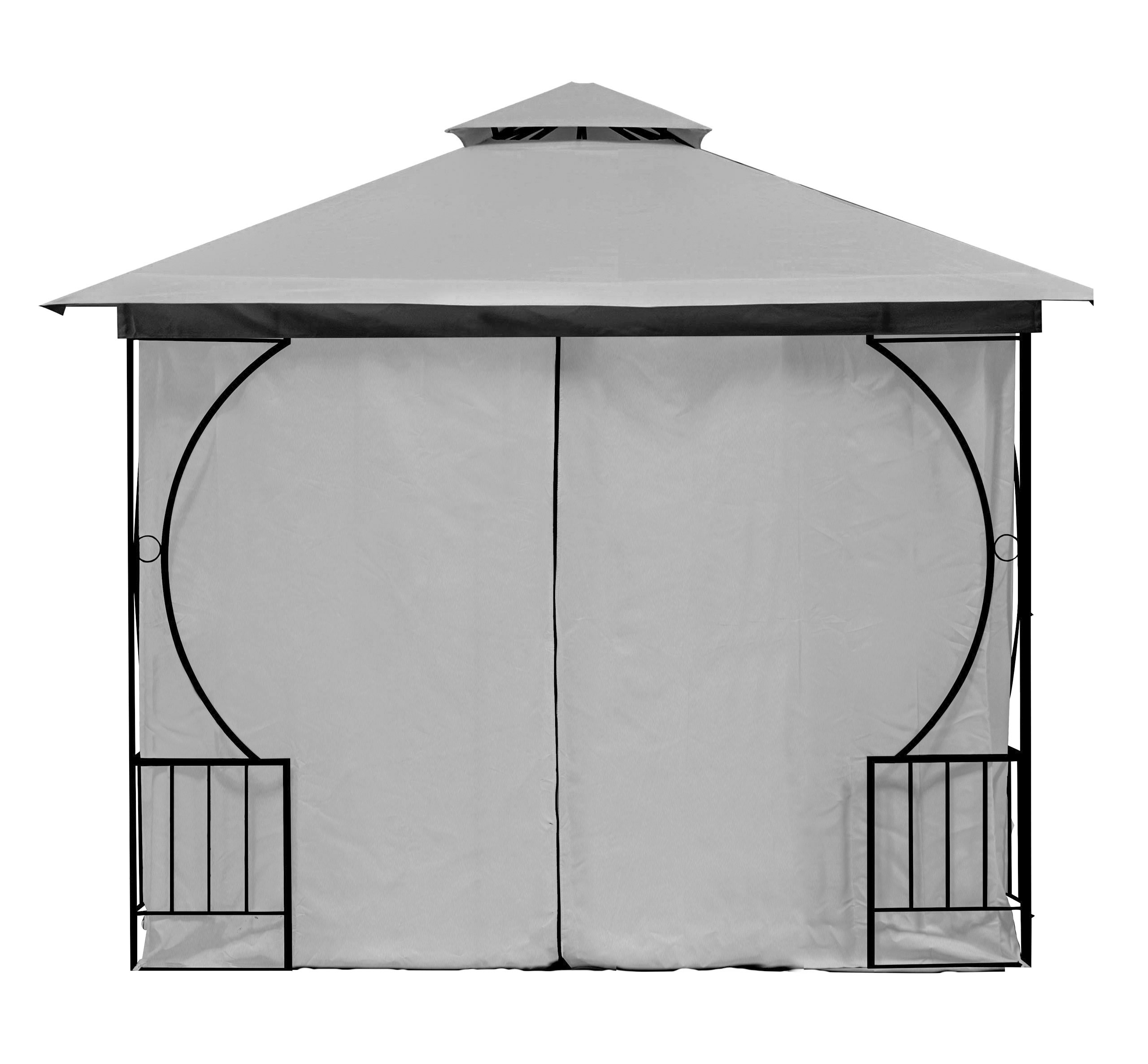 Sodo palapinė 2in1 sienos tinklelis nuo uodų, 3x3 m, pilka