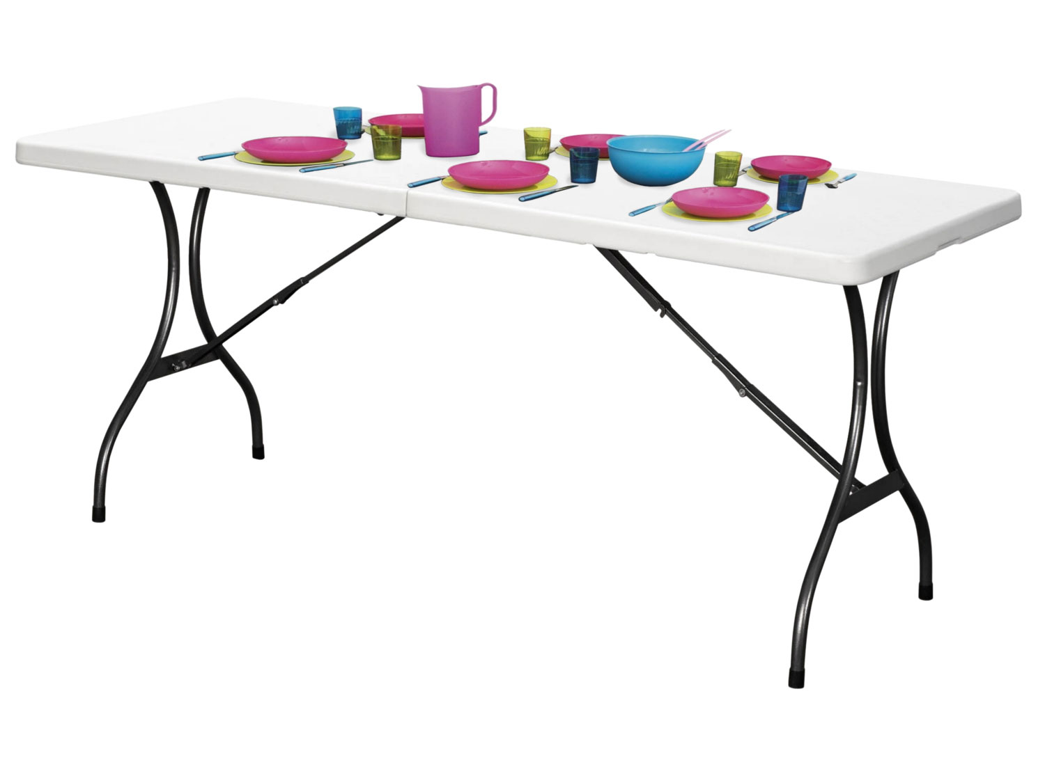 Sulankstomas sodo stalas modernhome, 240x70 cm, baltas